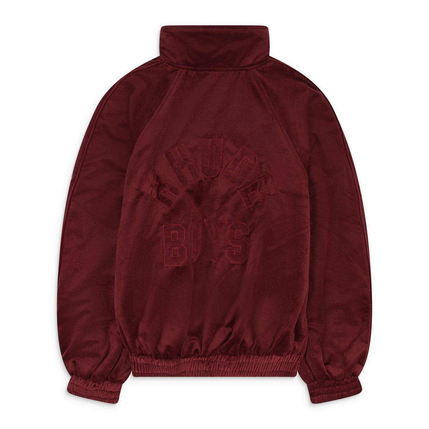Maroon Velvet Track Jacket