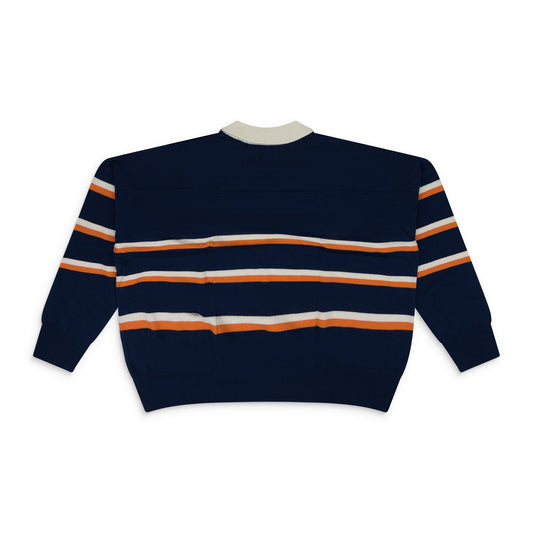 Navy Striped Polo