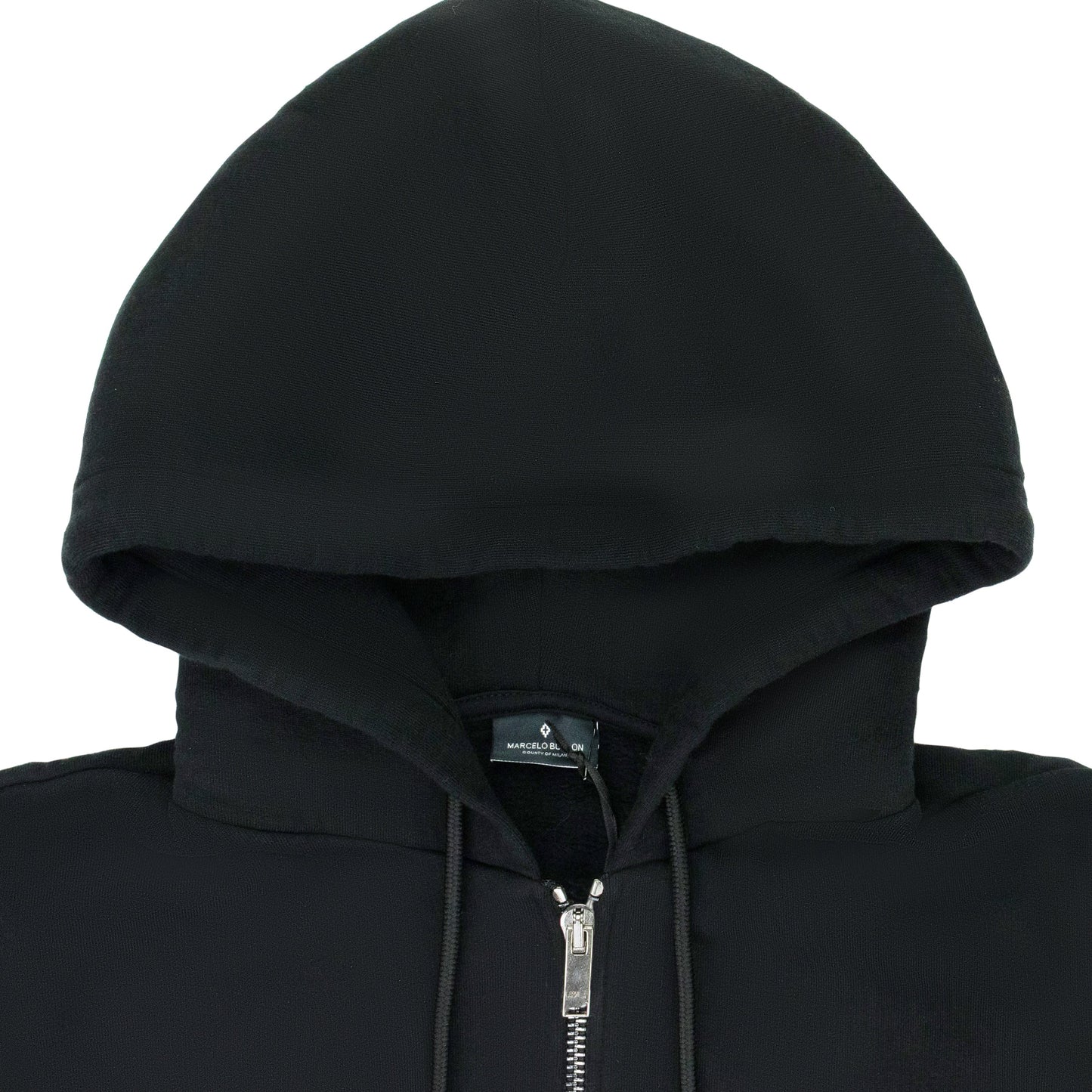 BLACK LOGO ZIP HOODIE