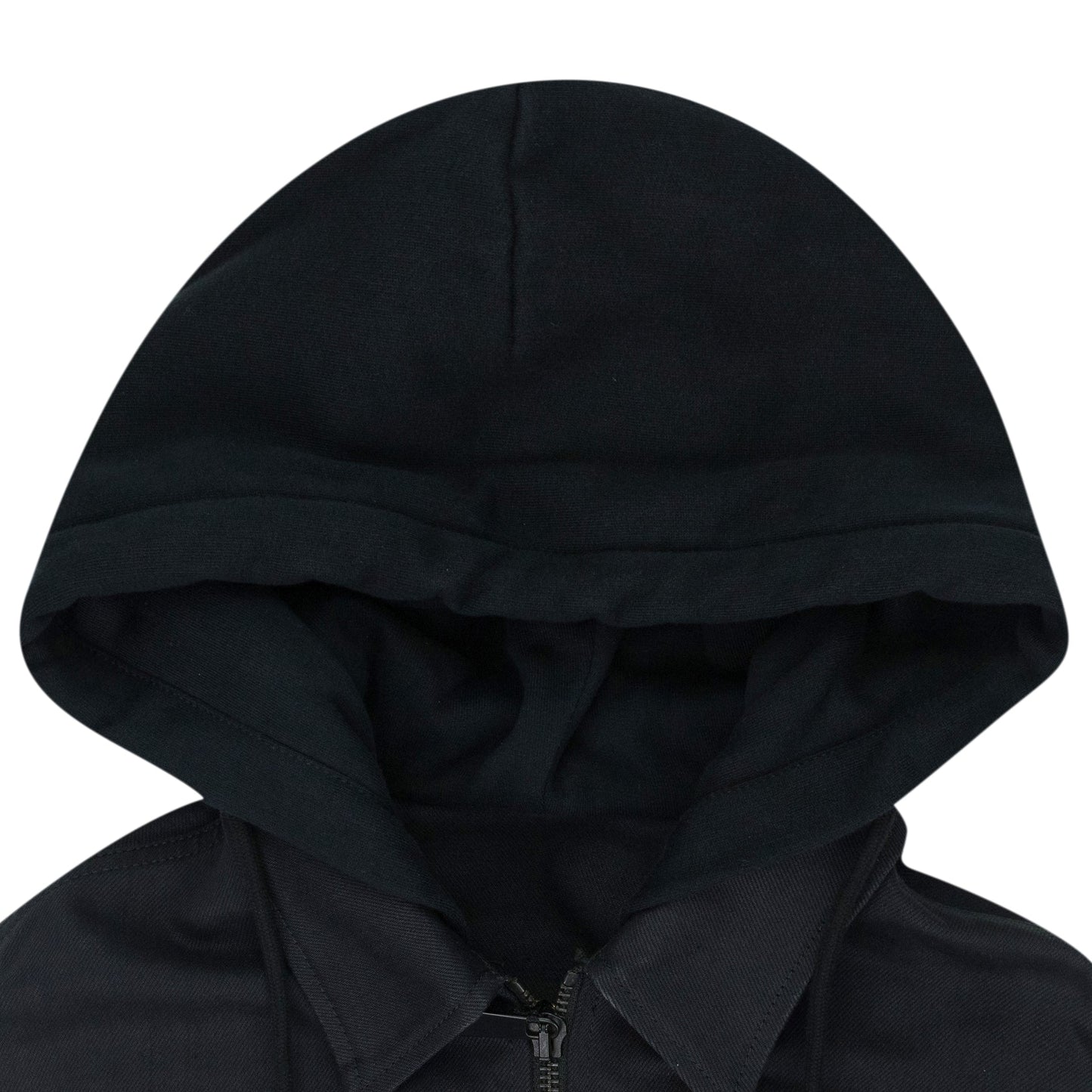 BLACK UNKNOWN CABAN WITH WHITE GRAPHIC DENIM JACKET