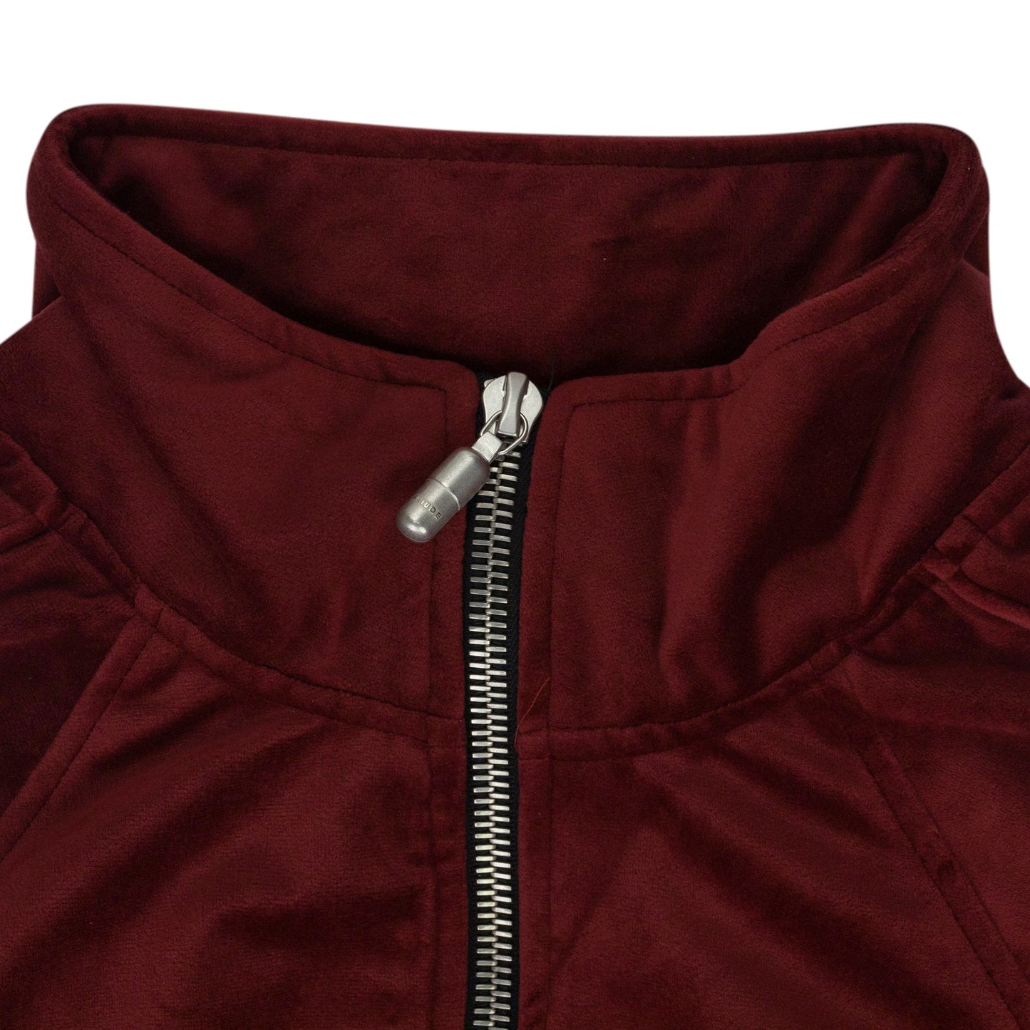 Maroon Velvet Track Jacket