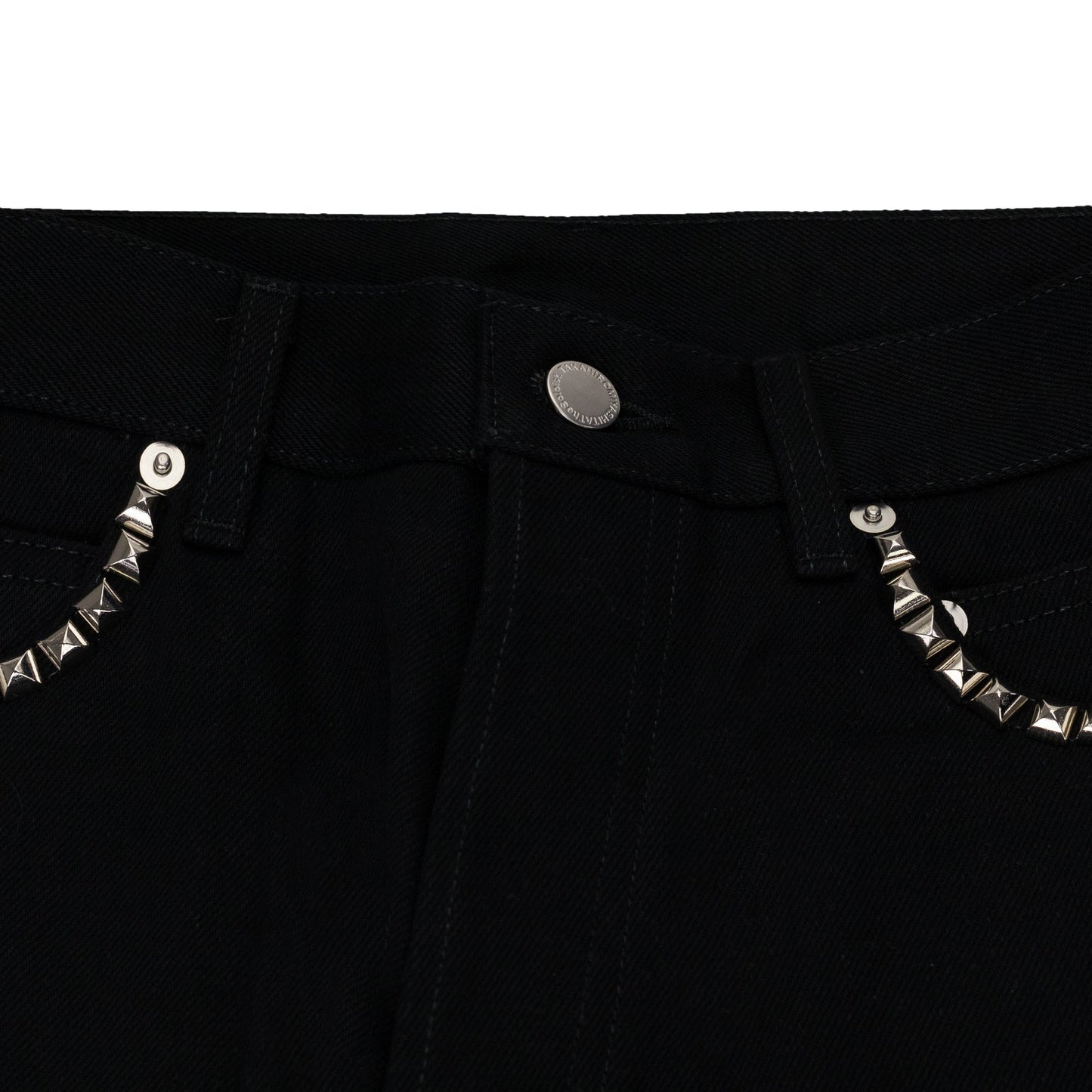 Black Selvedge Baggy Jean.(Studs)