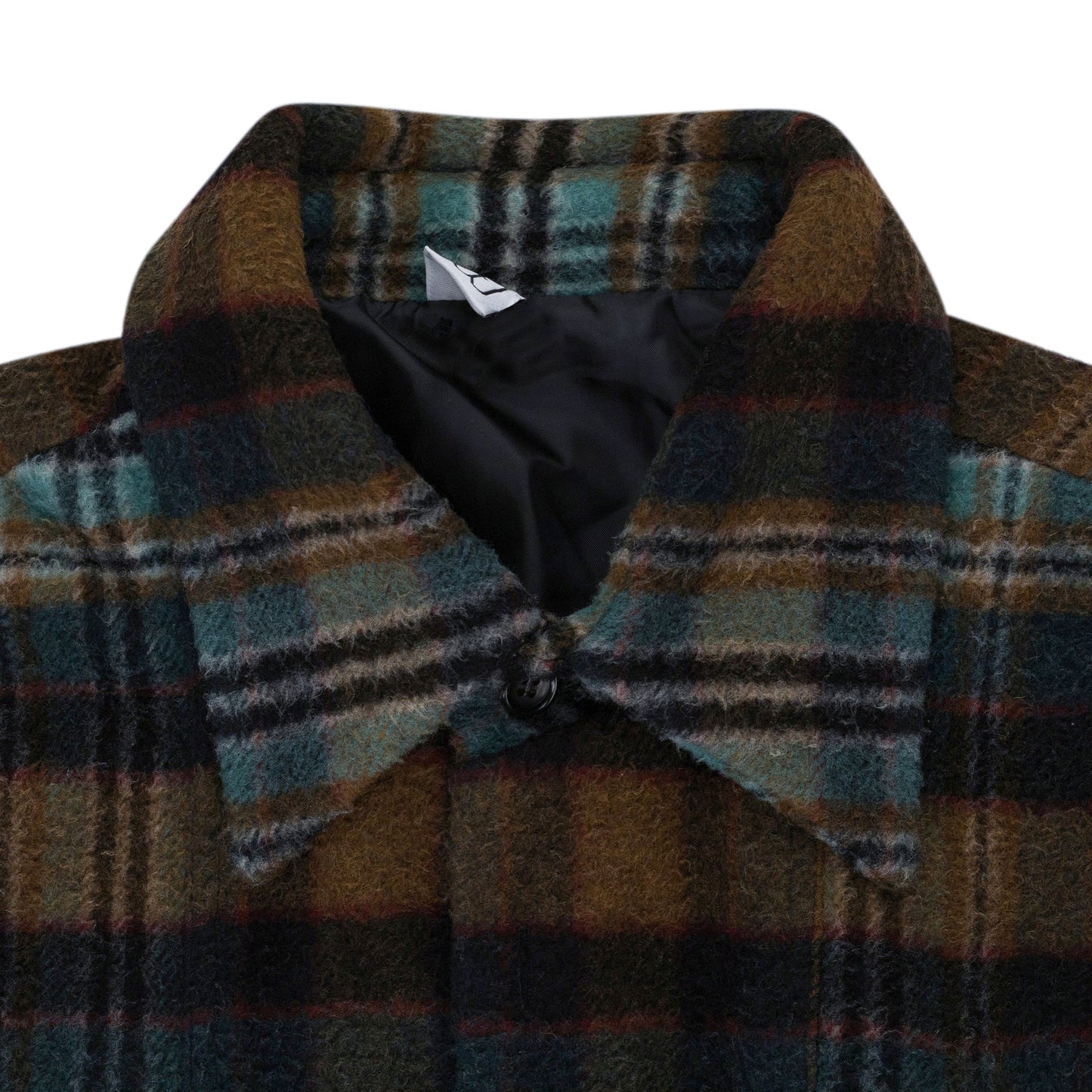 Brown Plaid Check Felted Shirt