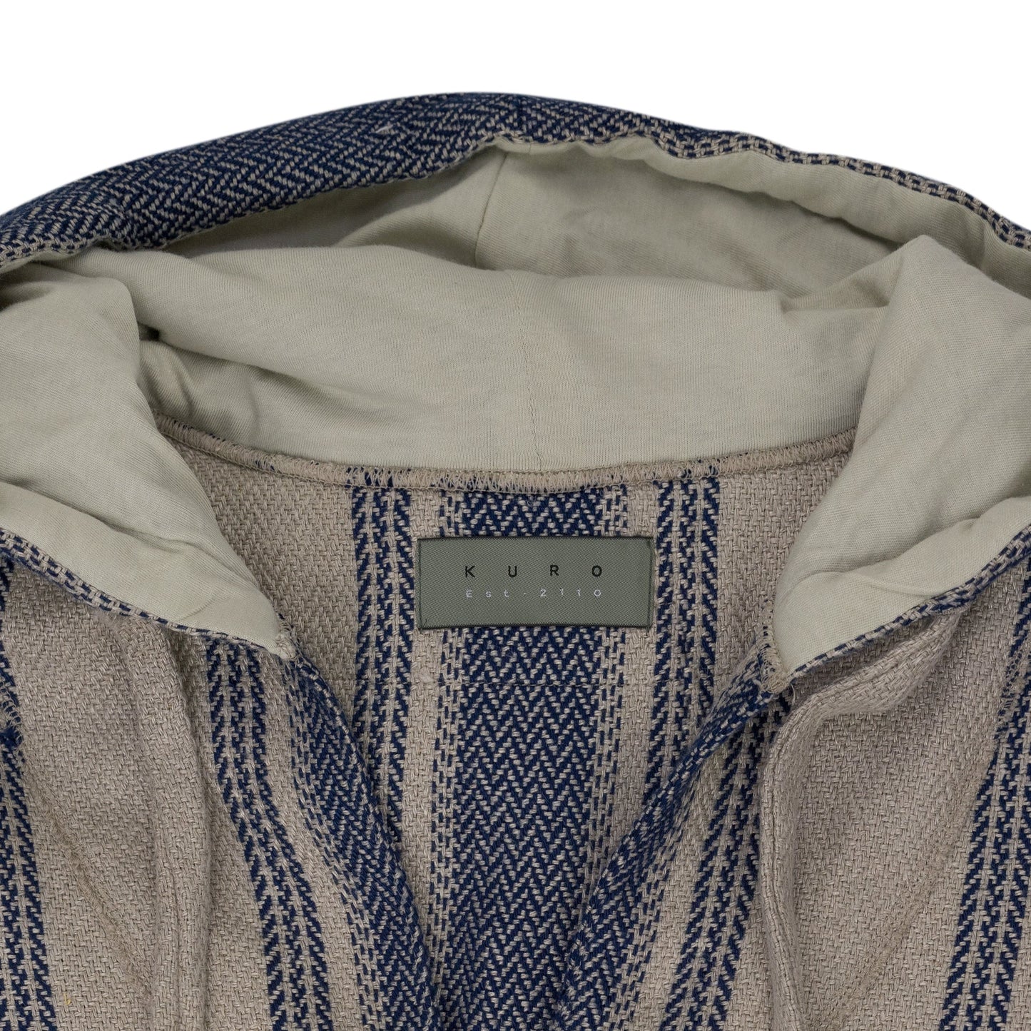 Beige Stripe Linen Mexican Parka