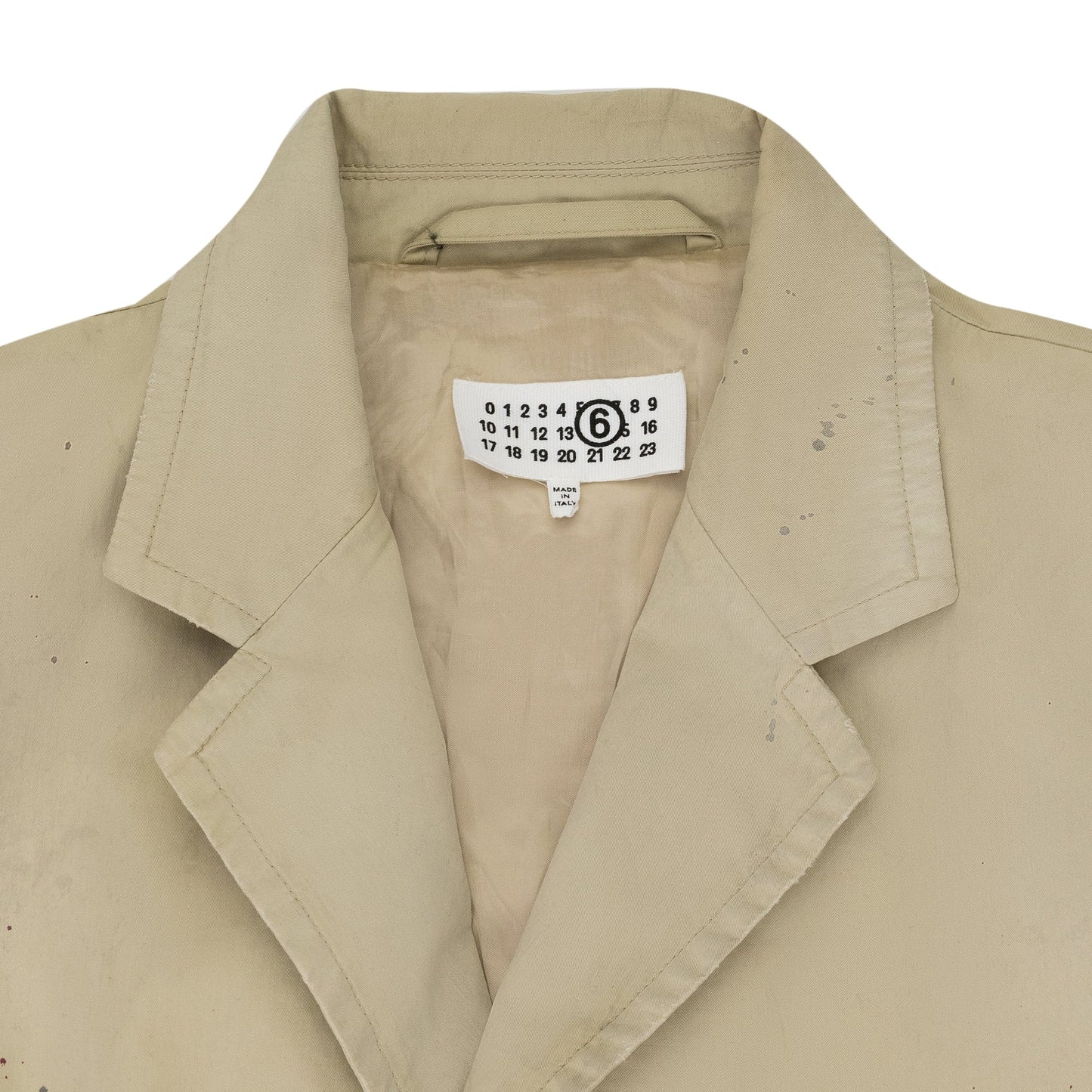 Beige Paint Splatter Trench Coat Beige