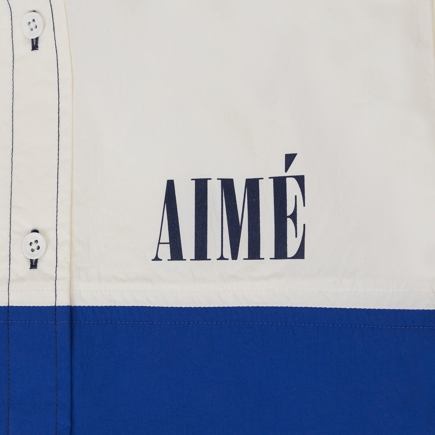 Blue Colorblock Logo Shirt