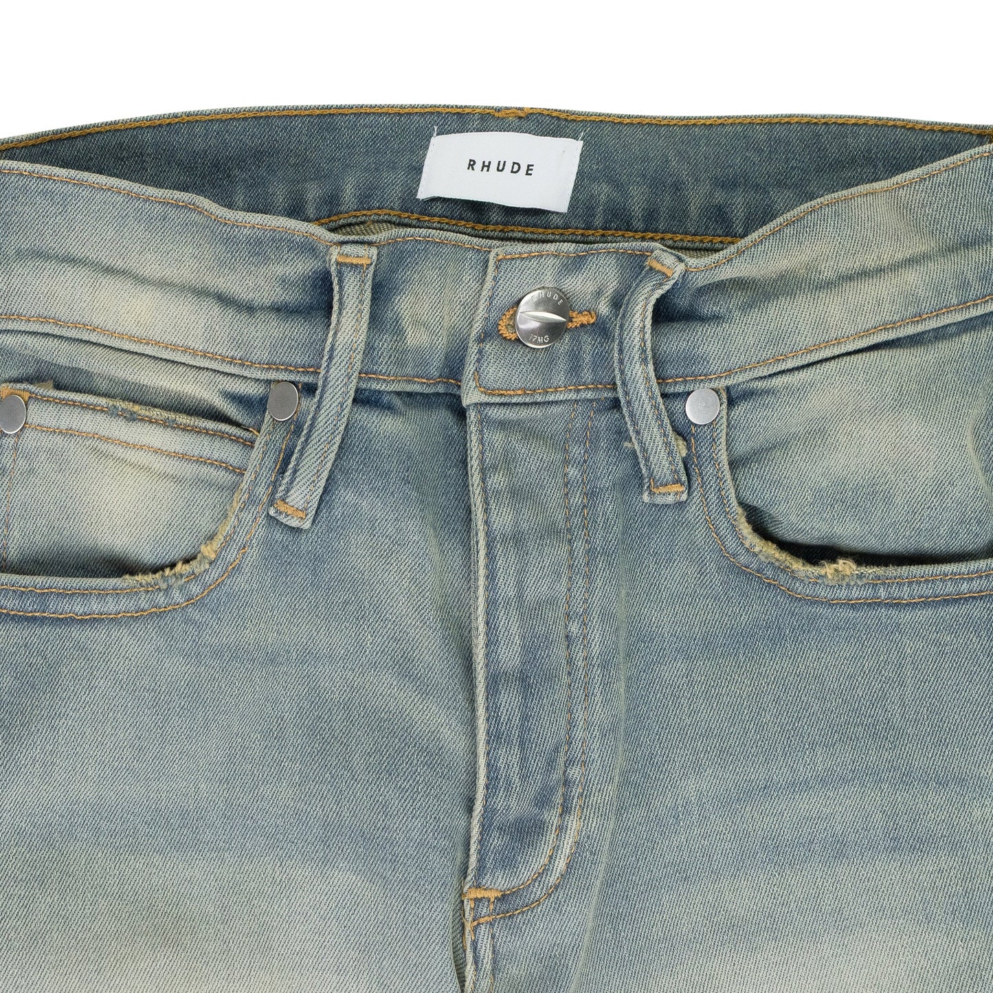 Blue / Yellow Straight-Fit Jeans