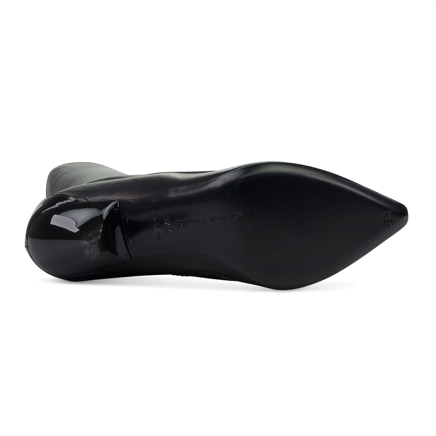 BLACK NAPPA STRETCH POINTED TOE PUMPS