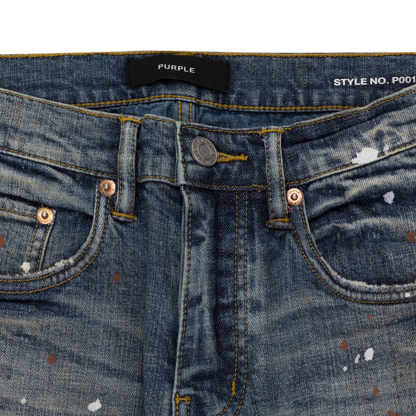 Indigo Paint Splatter P001 Jeans