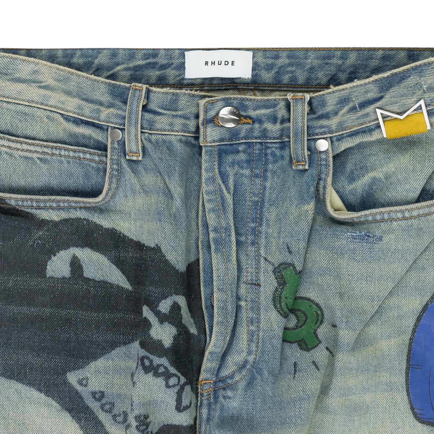 Indigo Painted Denim Pants