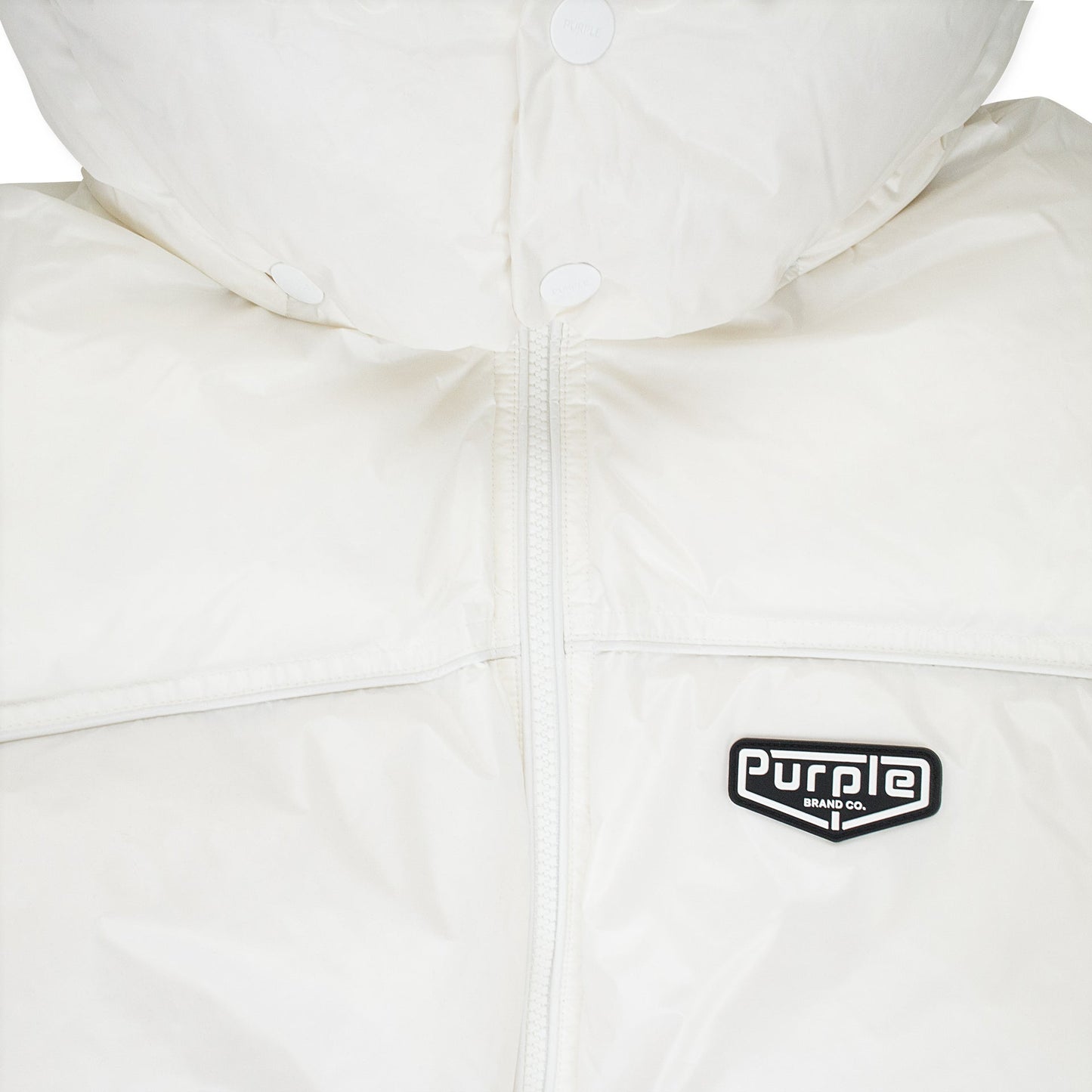 White Nylon Puffer Jacket