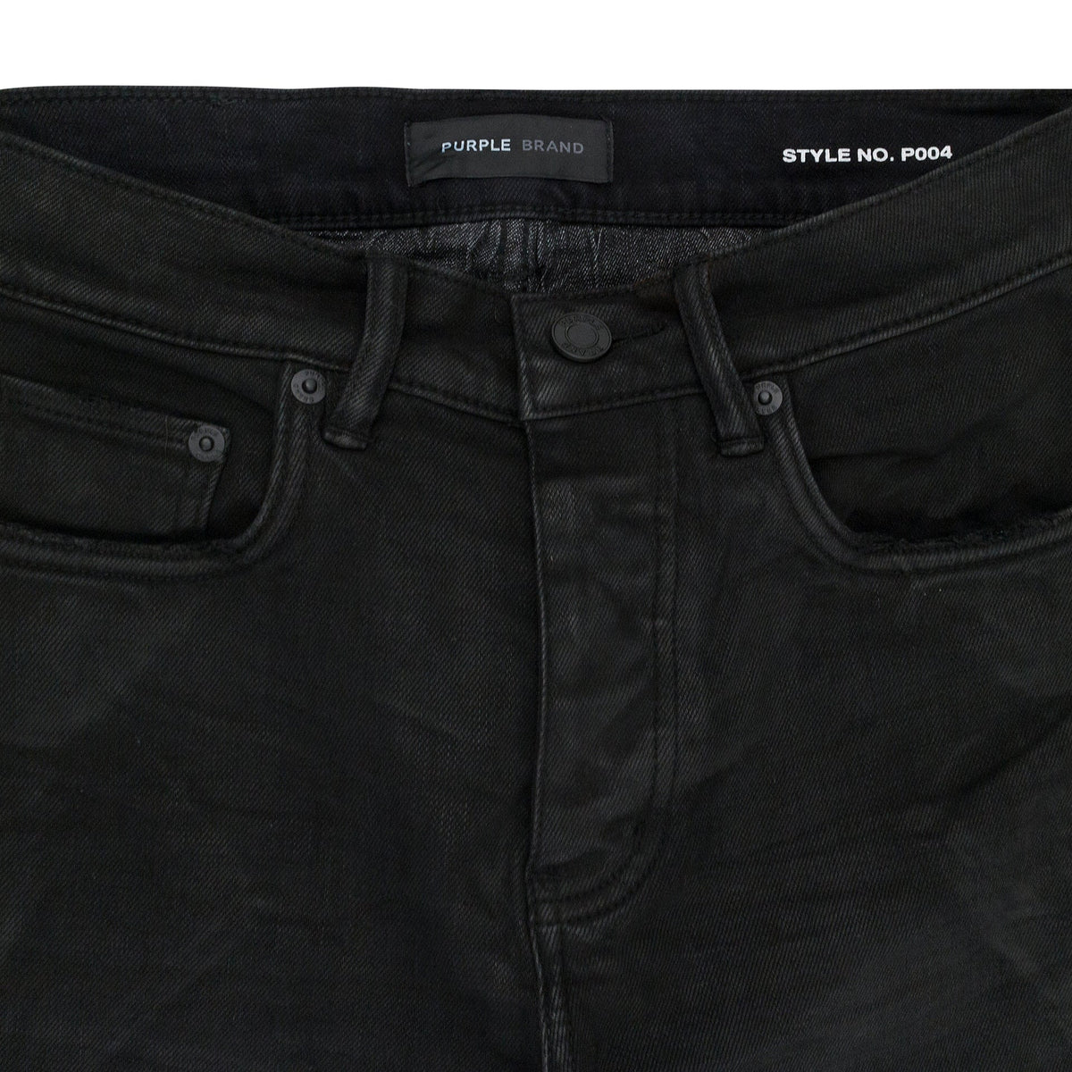 Black P004 Resin Flared Jeans