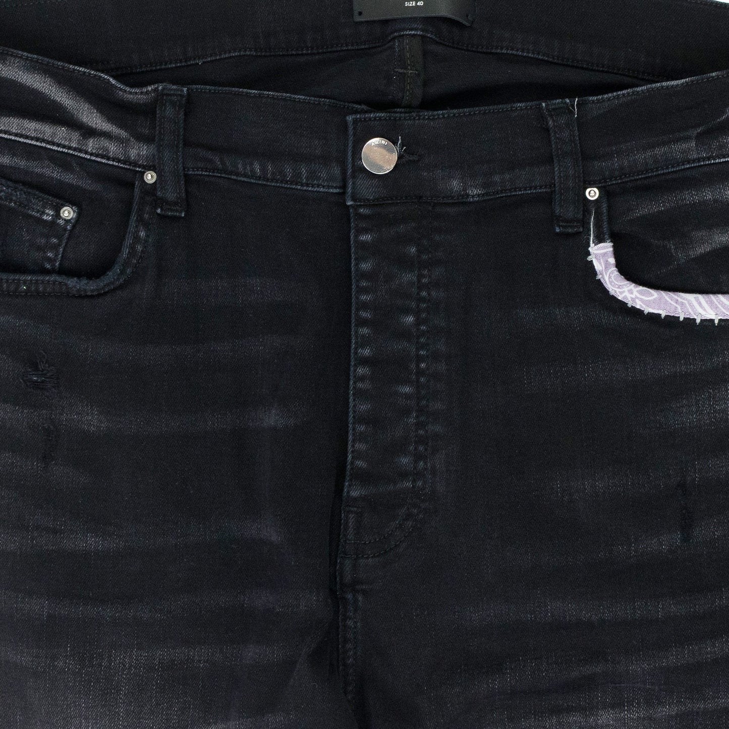 Black Bandana Art Patch Skiny Jeans