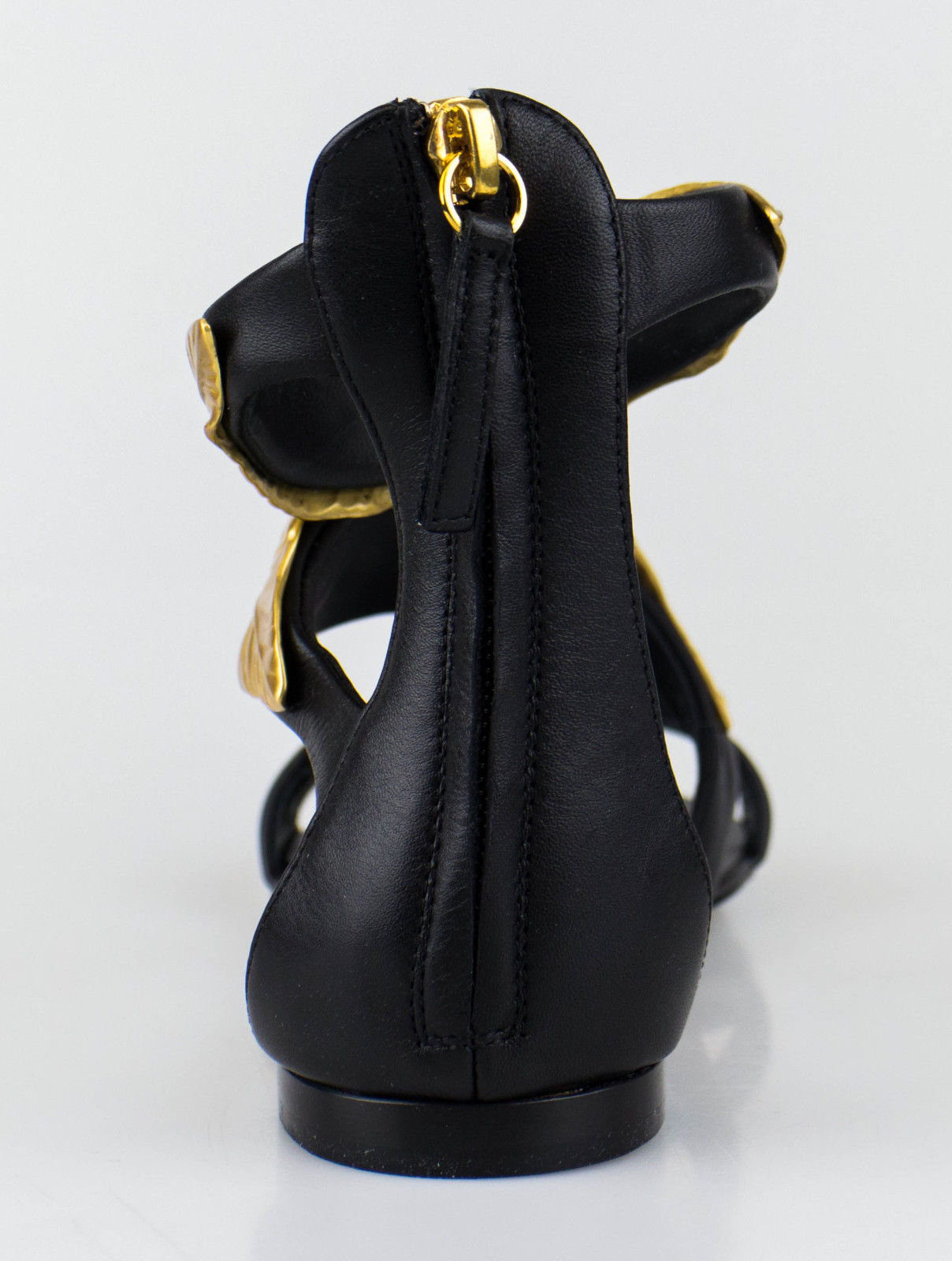 ROLL JETI LEATHER BLACK SANDALS & FLIP-FLOPS