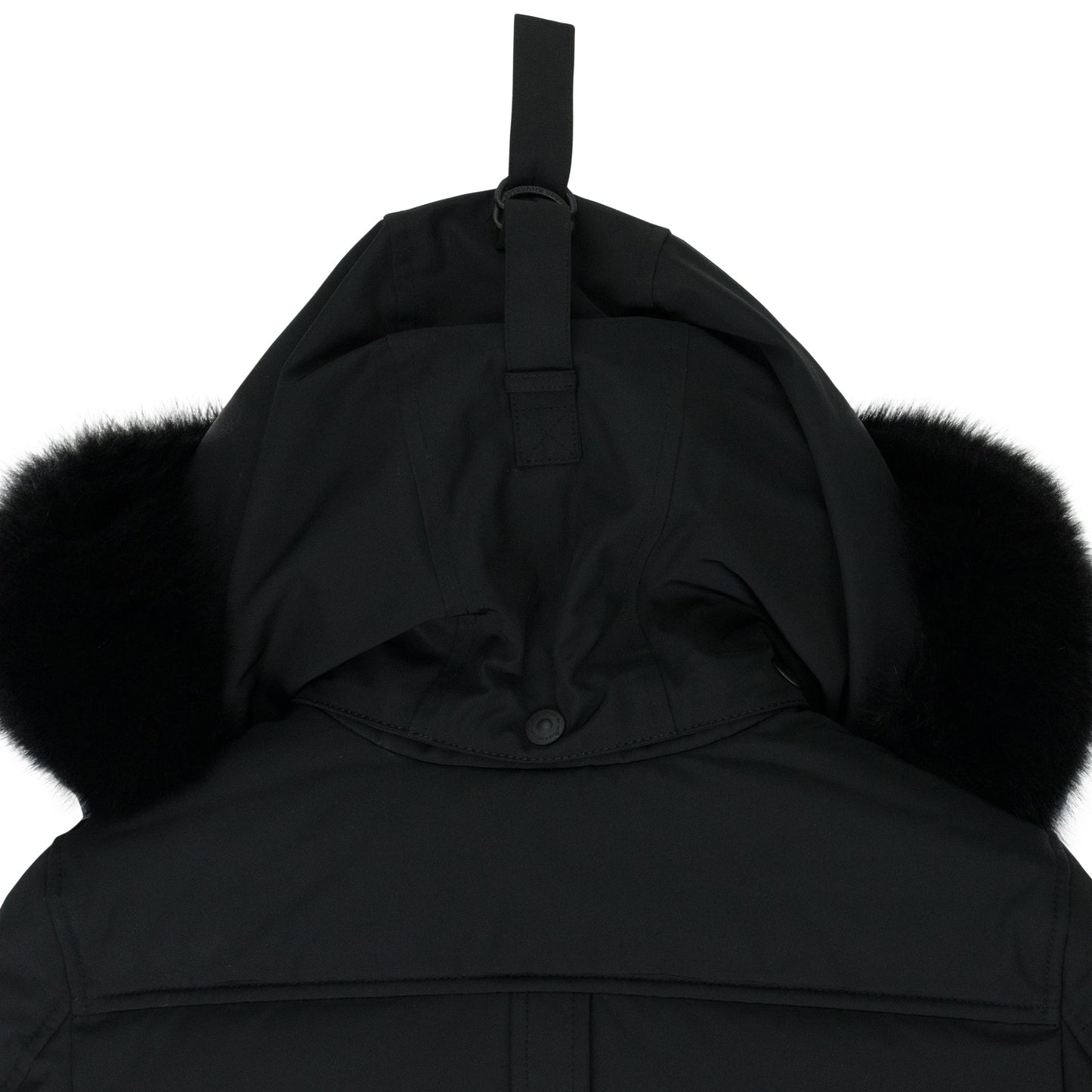 Black / Black Ladriere Shearling Trim Bomber Jacket