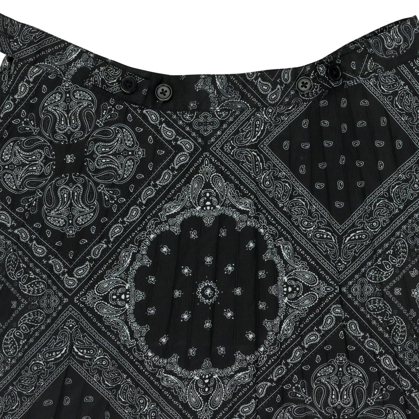 Black Bandana Pleated Skirt