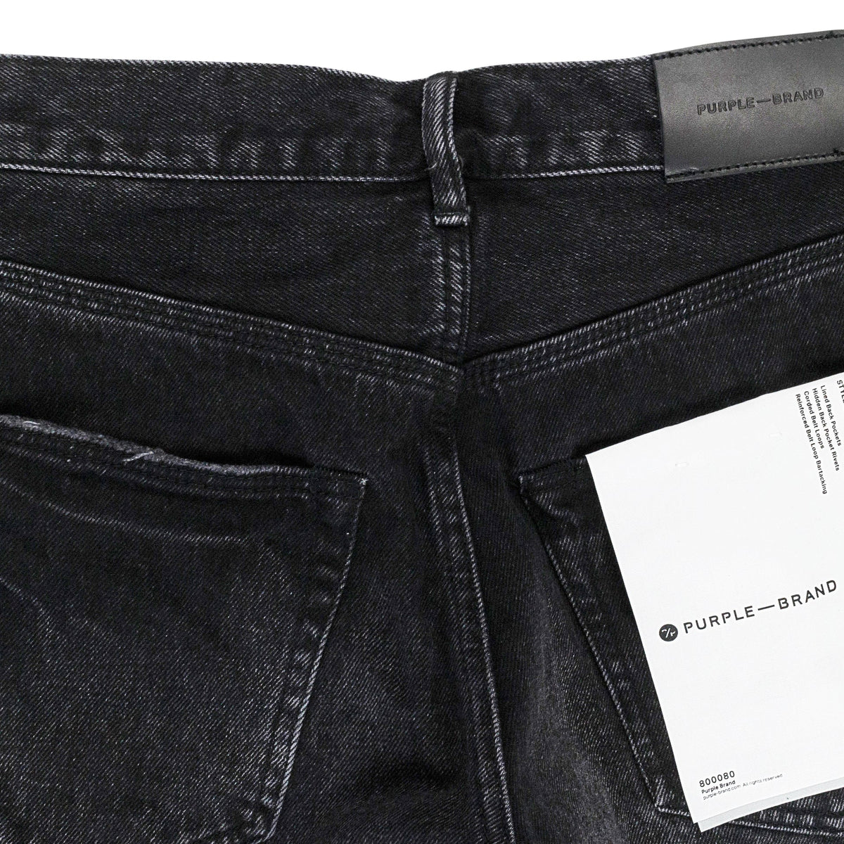 Black P011 Distressed Straight Leg Cargo Jeans