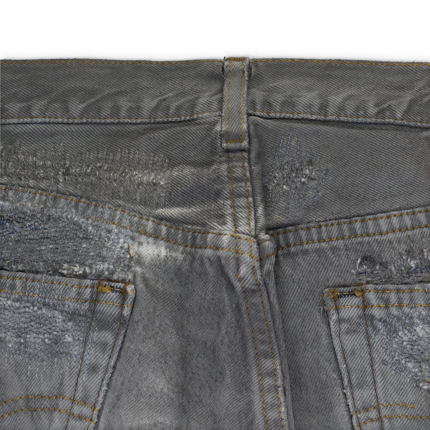 Gray Destroyed Denim Jeans Dark Gull