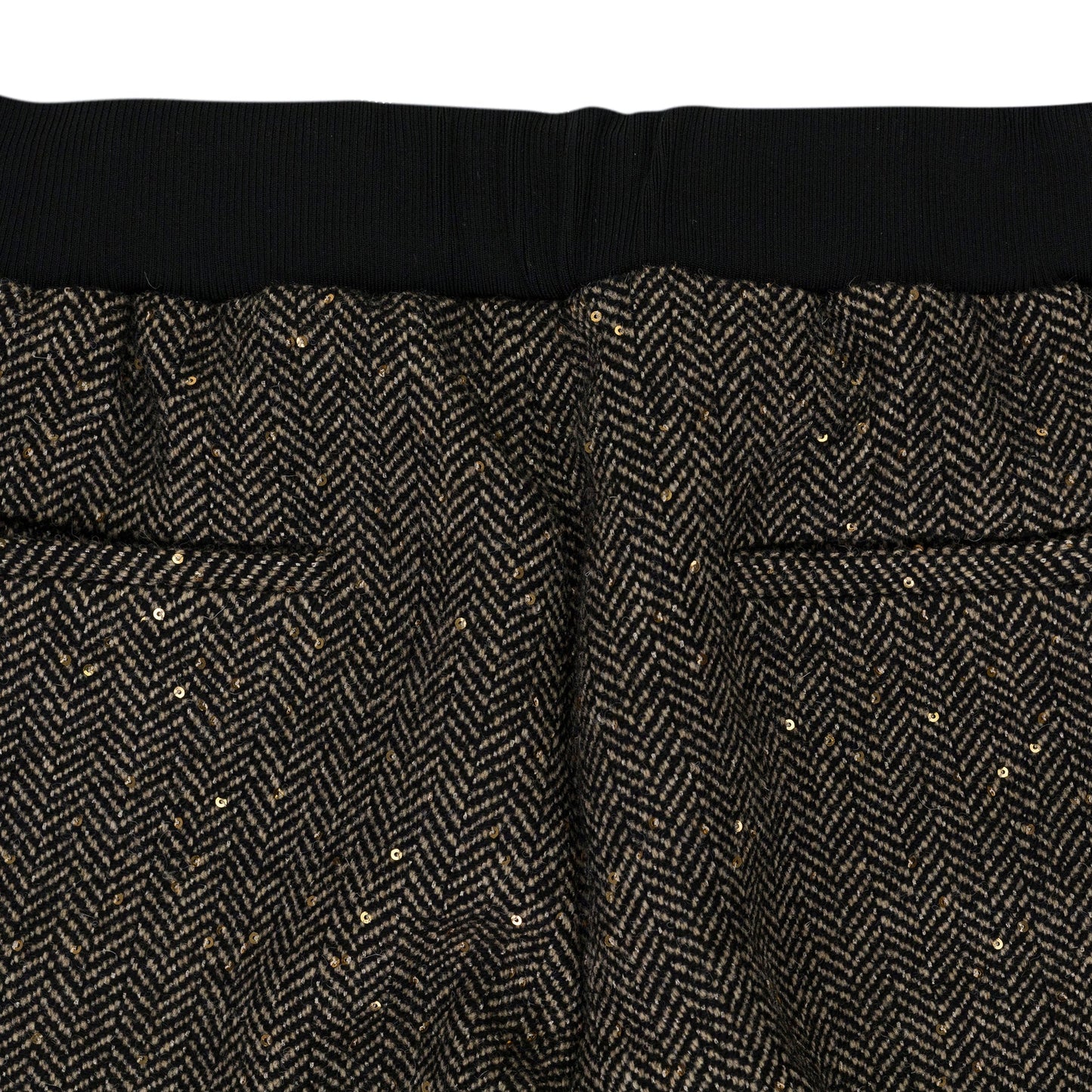 Black Sand Herringbong Sequins Sweatpants