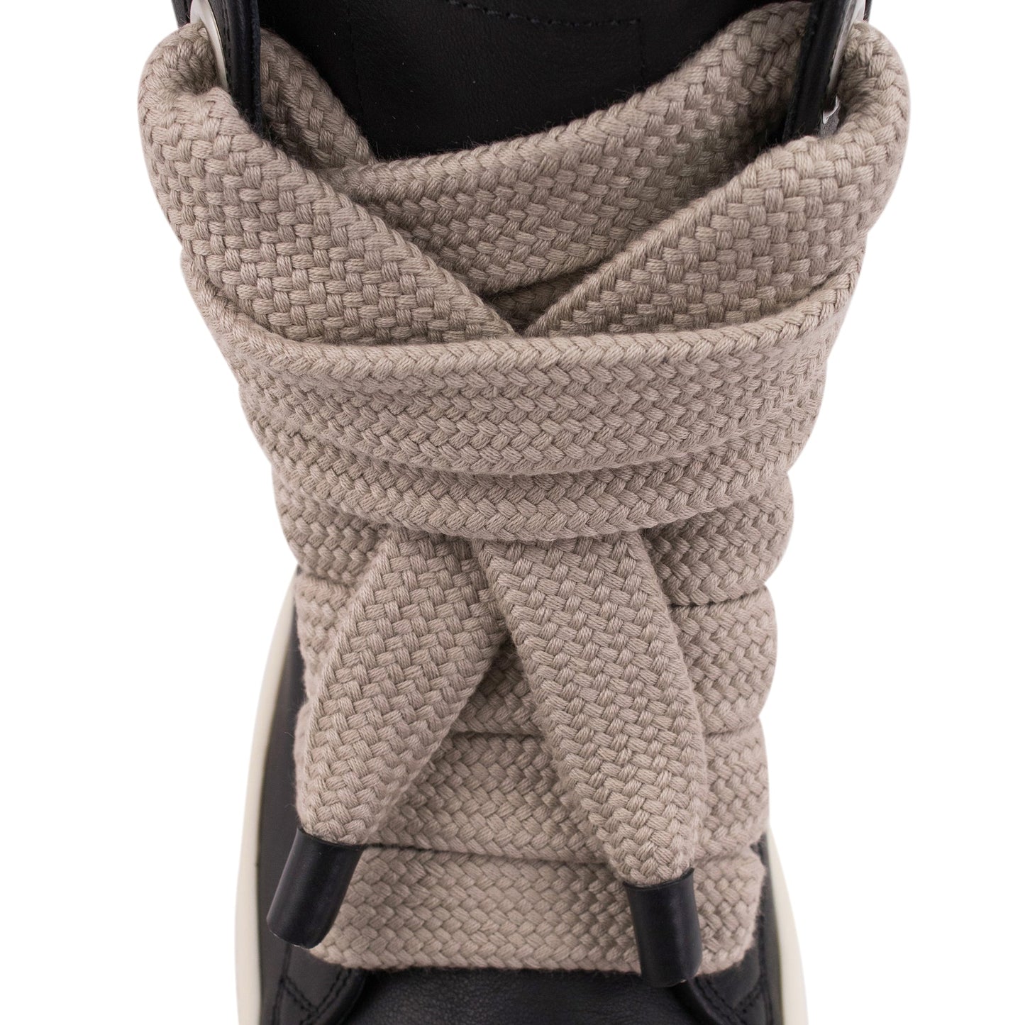 Black Leather Jumbolace Sneaker