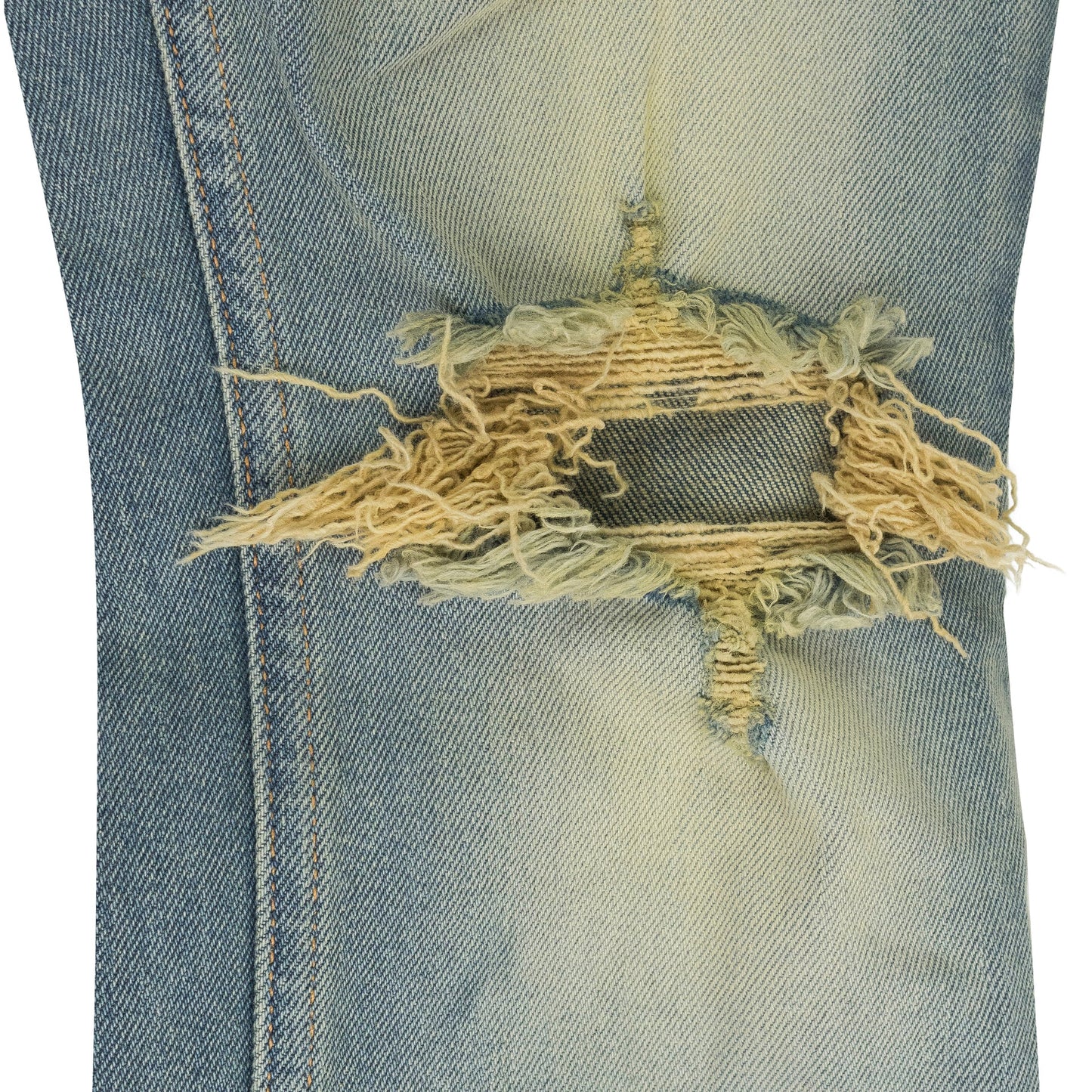 Blue / Yellow Straight-Fit Jeans