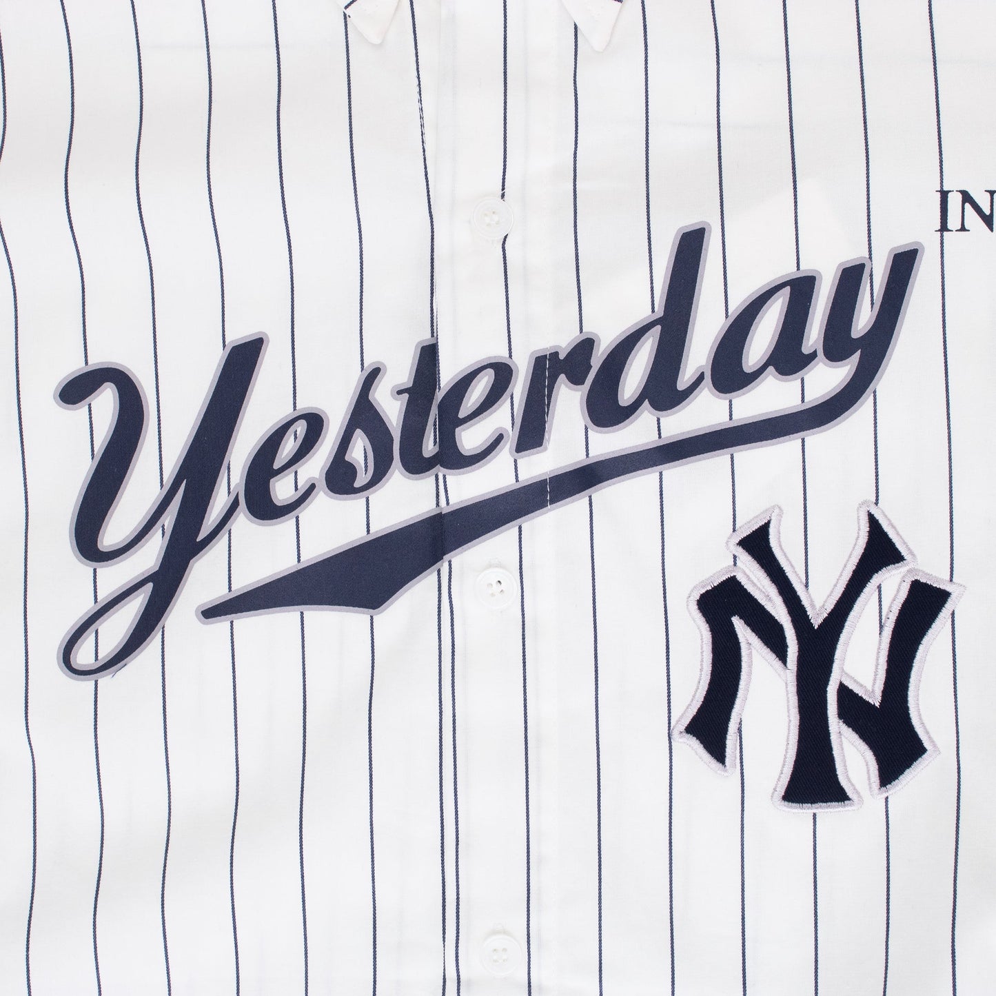 White Baseball Pinstripe Shirt