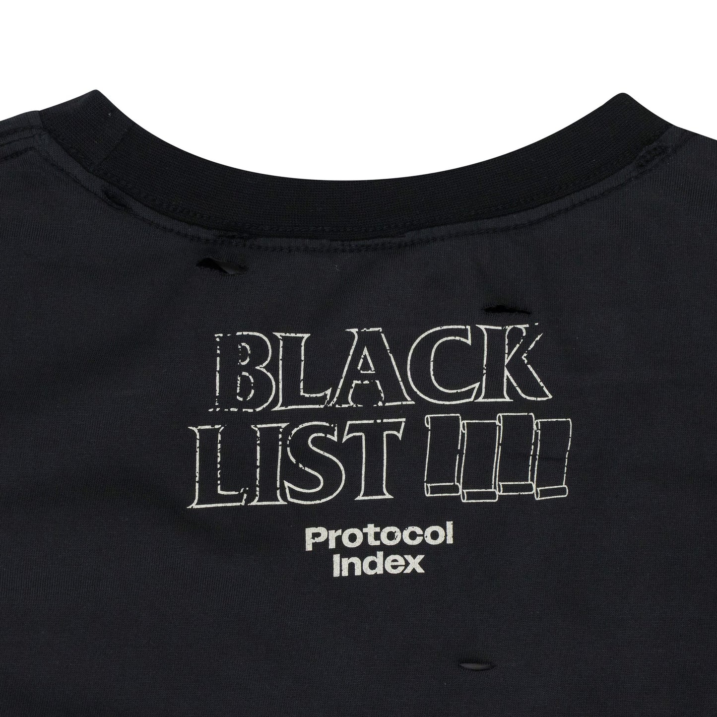 Black BlackList Distressed T Shirt