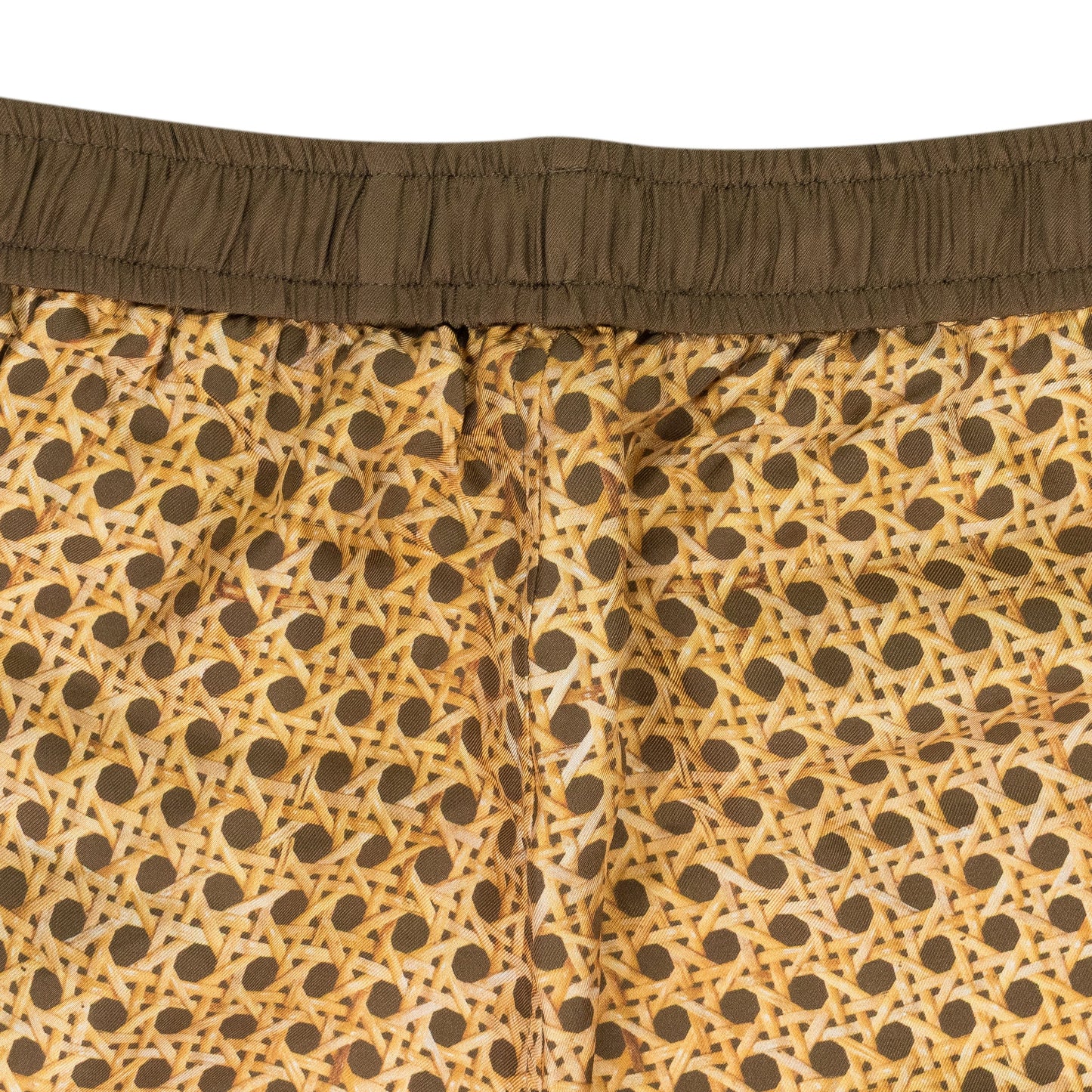 Brown Weave Pattern Silk Shorts