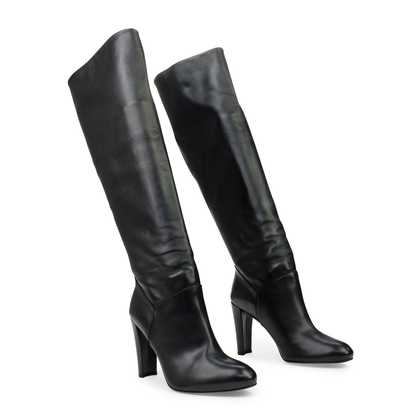 BLACK MONIQUE KNEE-HIGH BOOTS