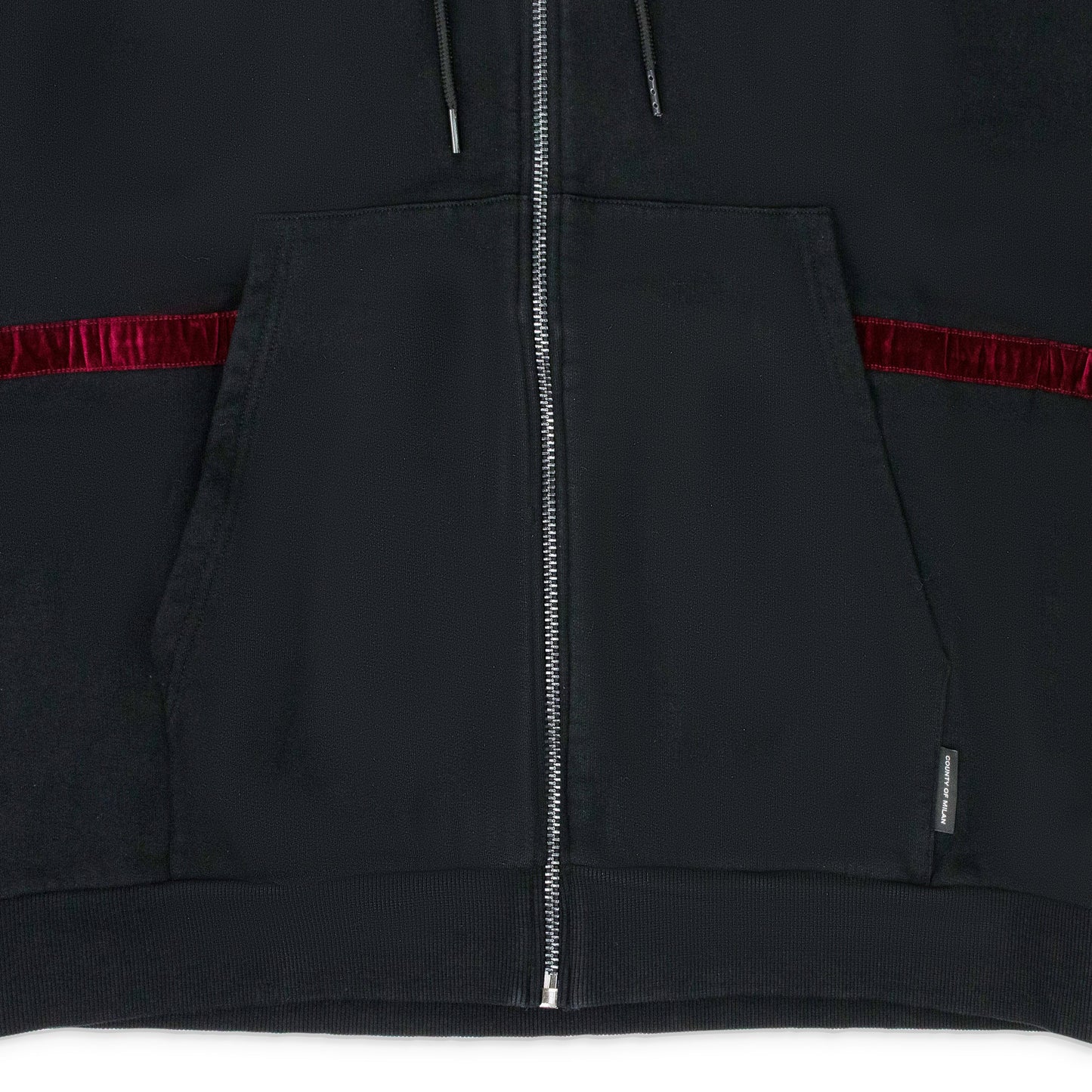 BLACK LOGO ZIP HOODIE