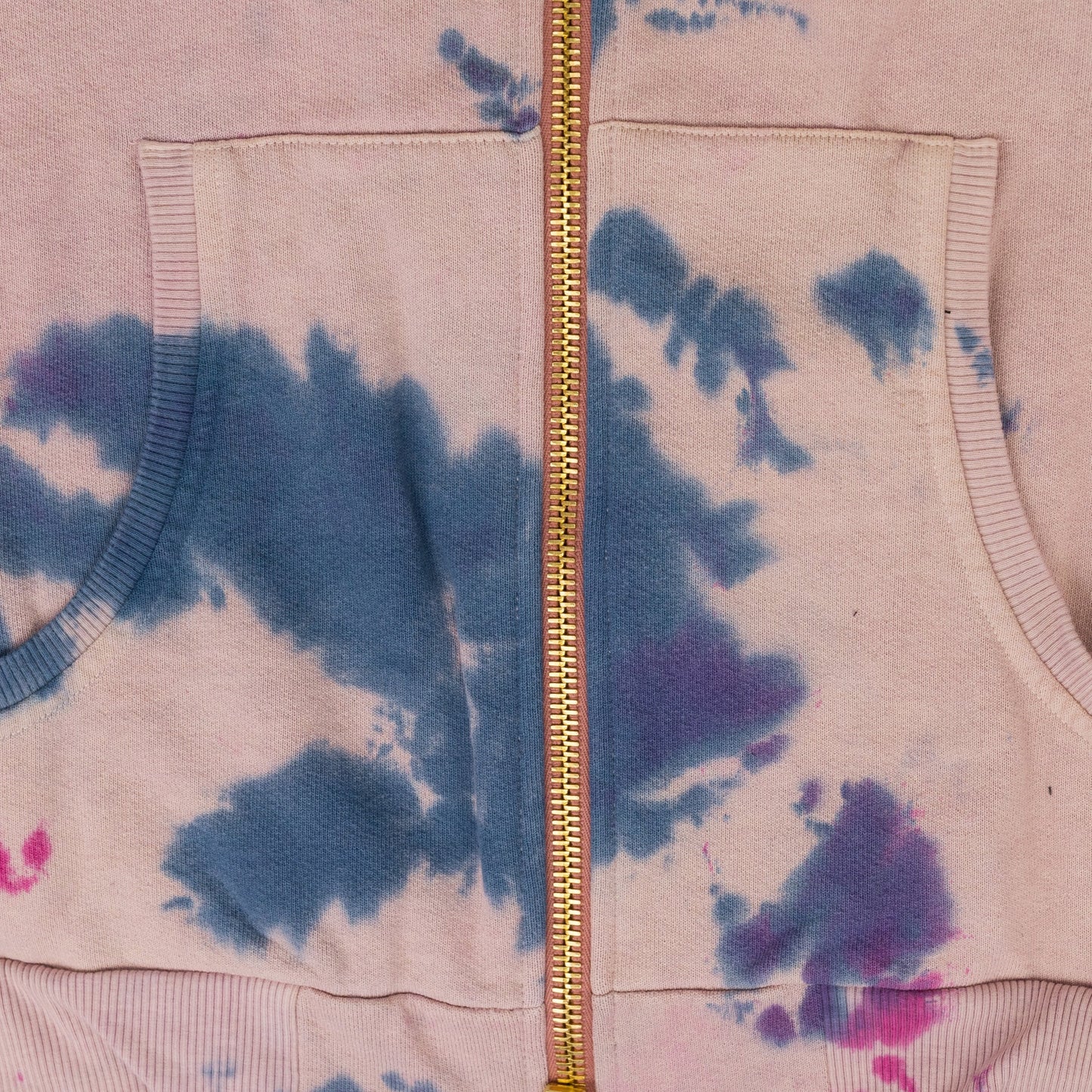Pink Peach Tie Dye Zip-UP Hoodie