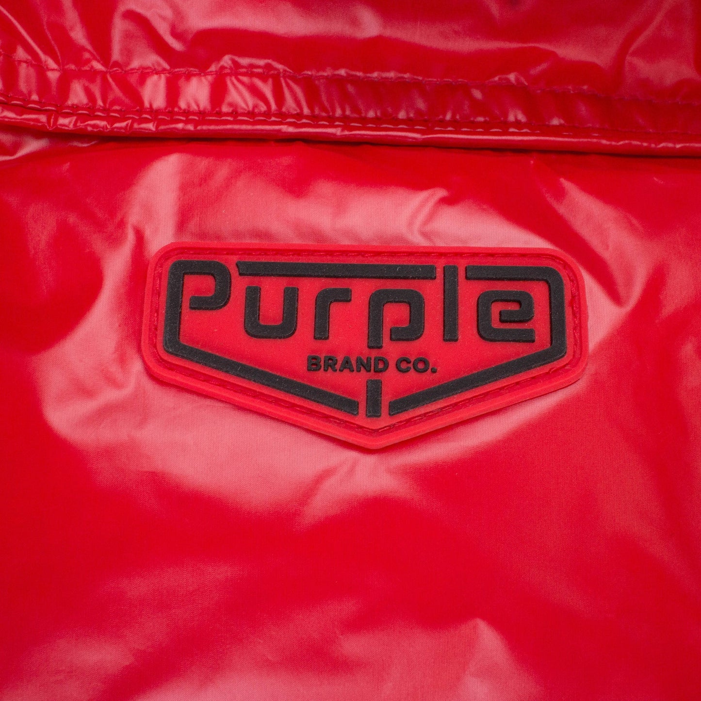 Red Nylon Puffer Jacket