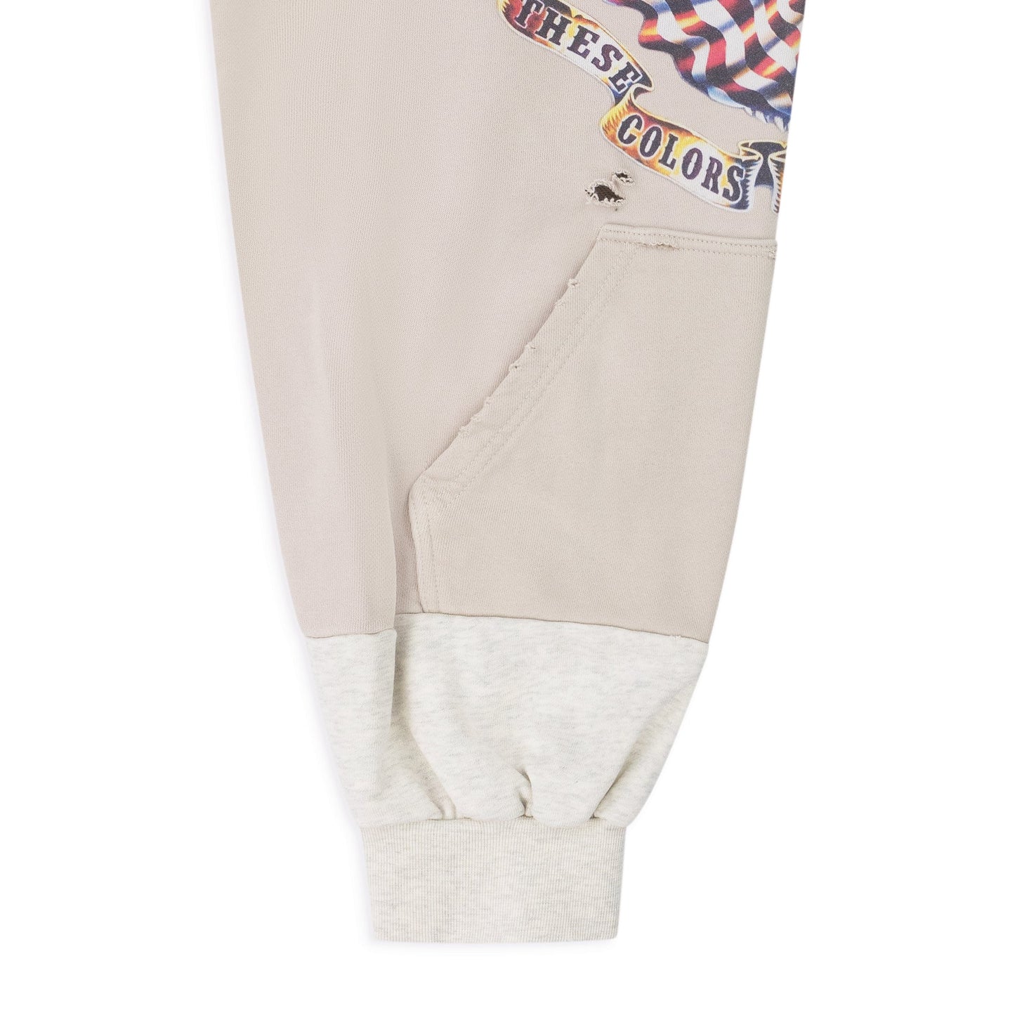 Ivory Upside Down Zip Hoodie
