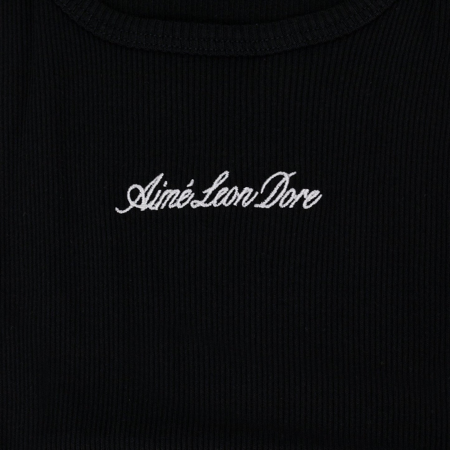 Black Embroidered Logo Tank Top