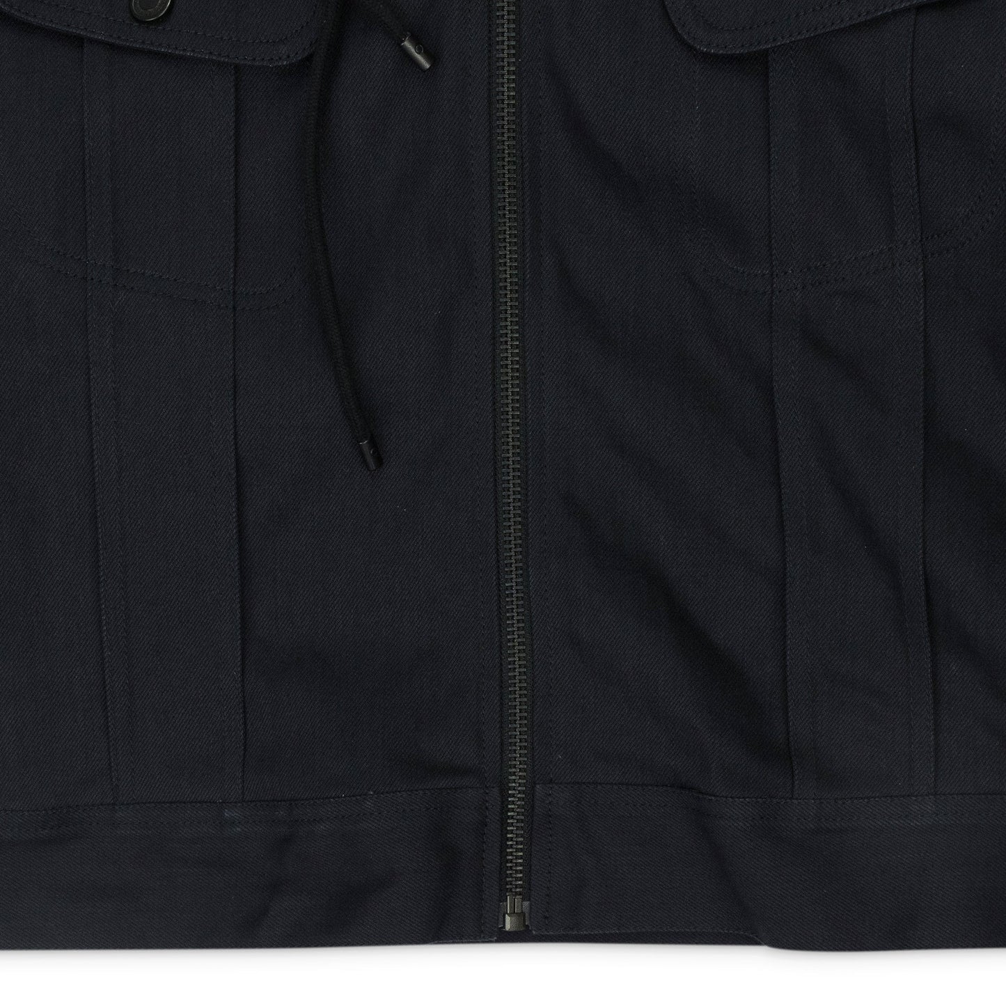 BLACK UNKNOWN CABAN WITH WHITE GRAPHIC DENIM JACKET