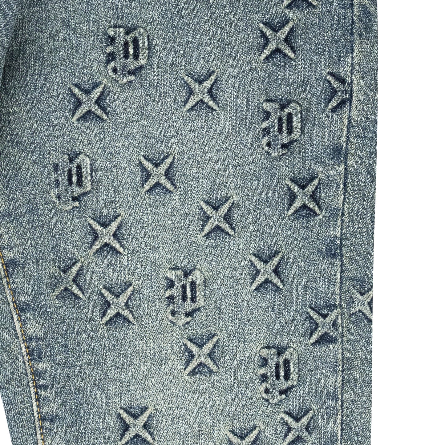 Blue Embossed P001 Denim