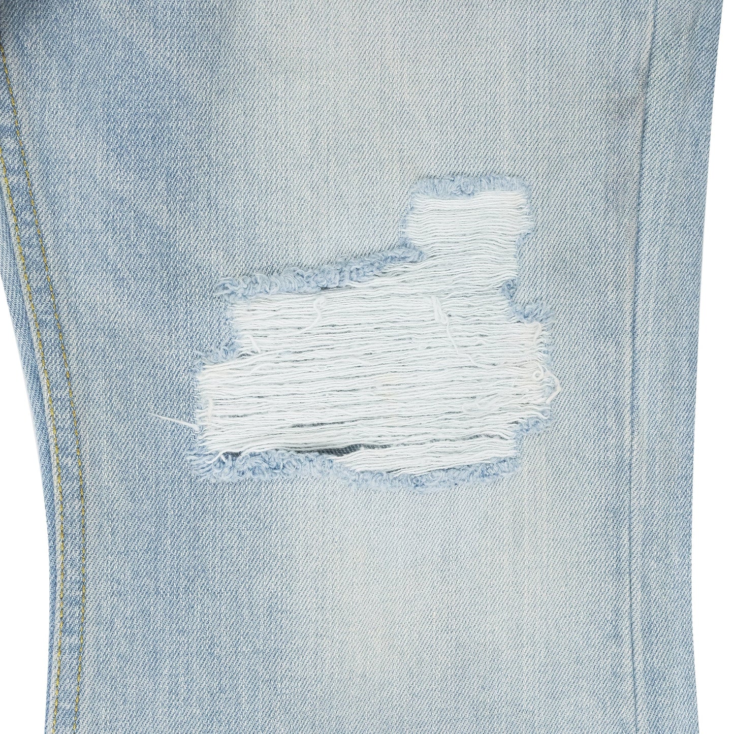 Blue Double Closure Flared Denim
