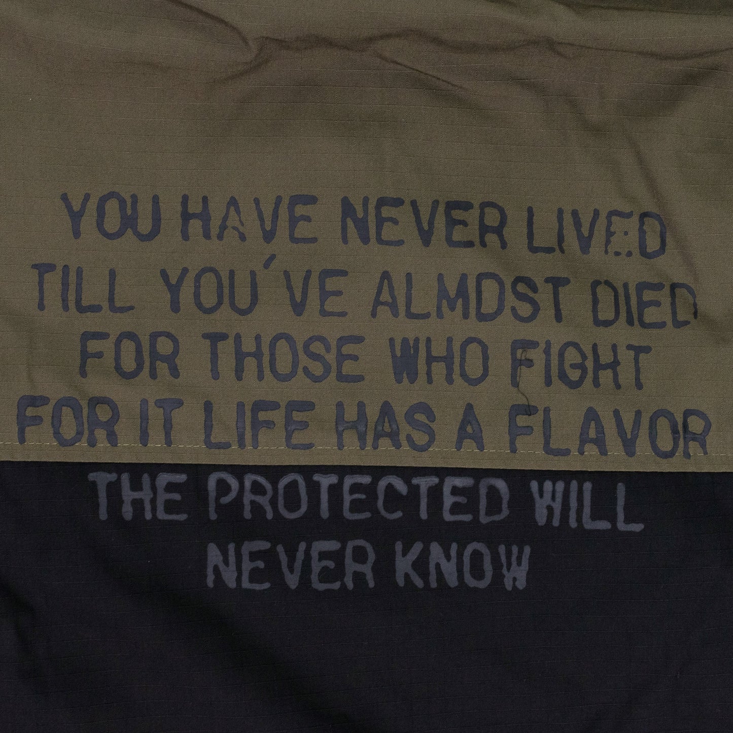 GREEN HALF ZIP ANORAK