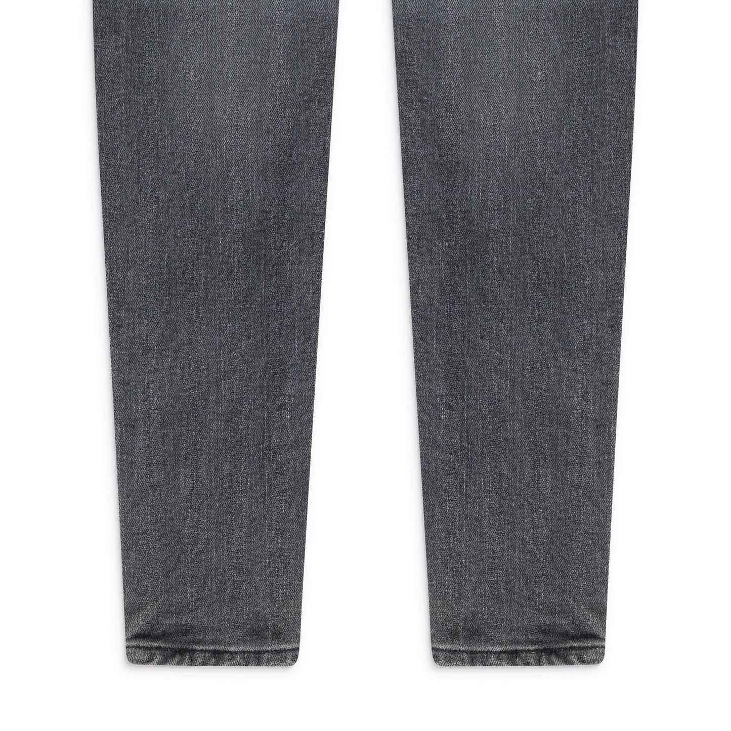 Grey Contrast Leather Skinny Jeans