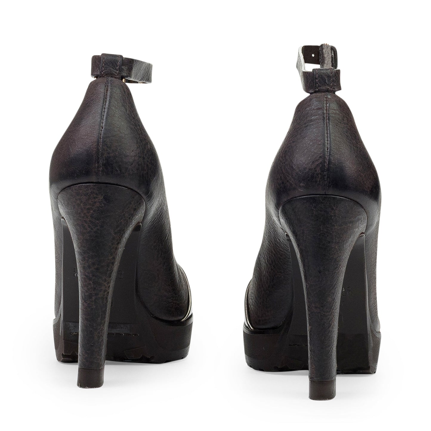 BROWN ANKLE STRAP HEELS