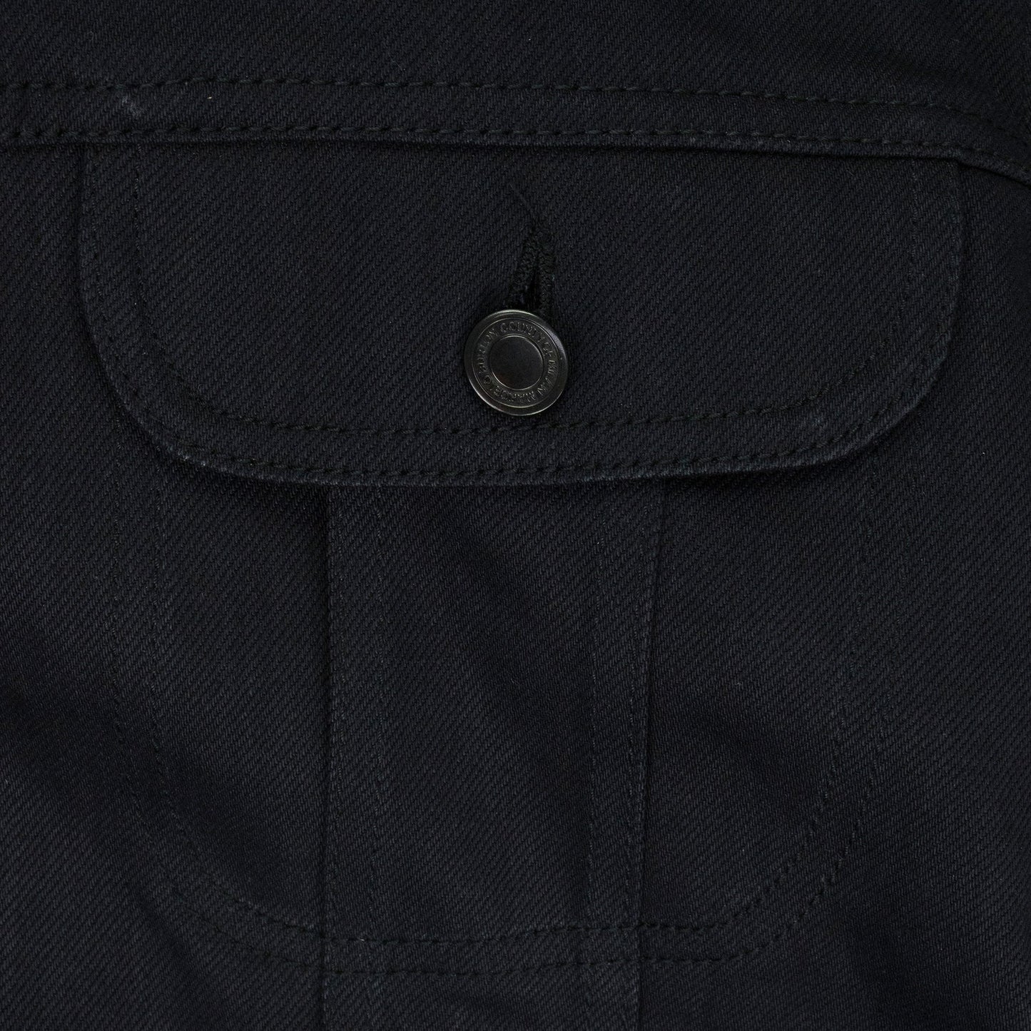 BLACK UNKNOWN CABAN WITH WHITE GRAPHIC DENIM JACKET