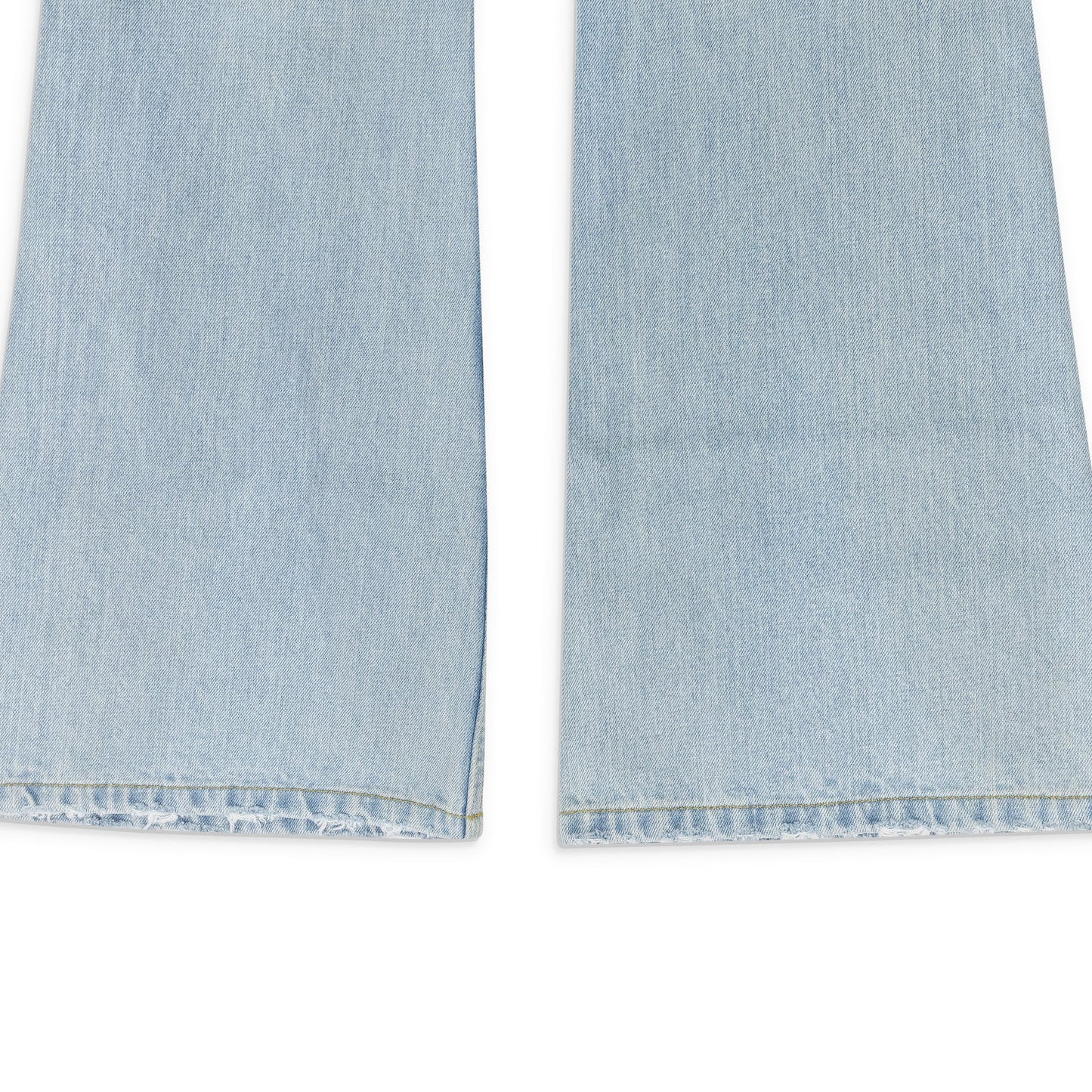 Blue Double Closure Flared Denim