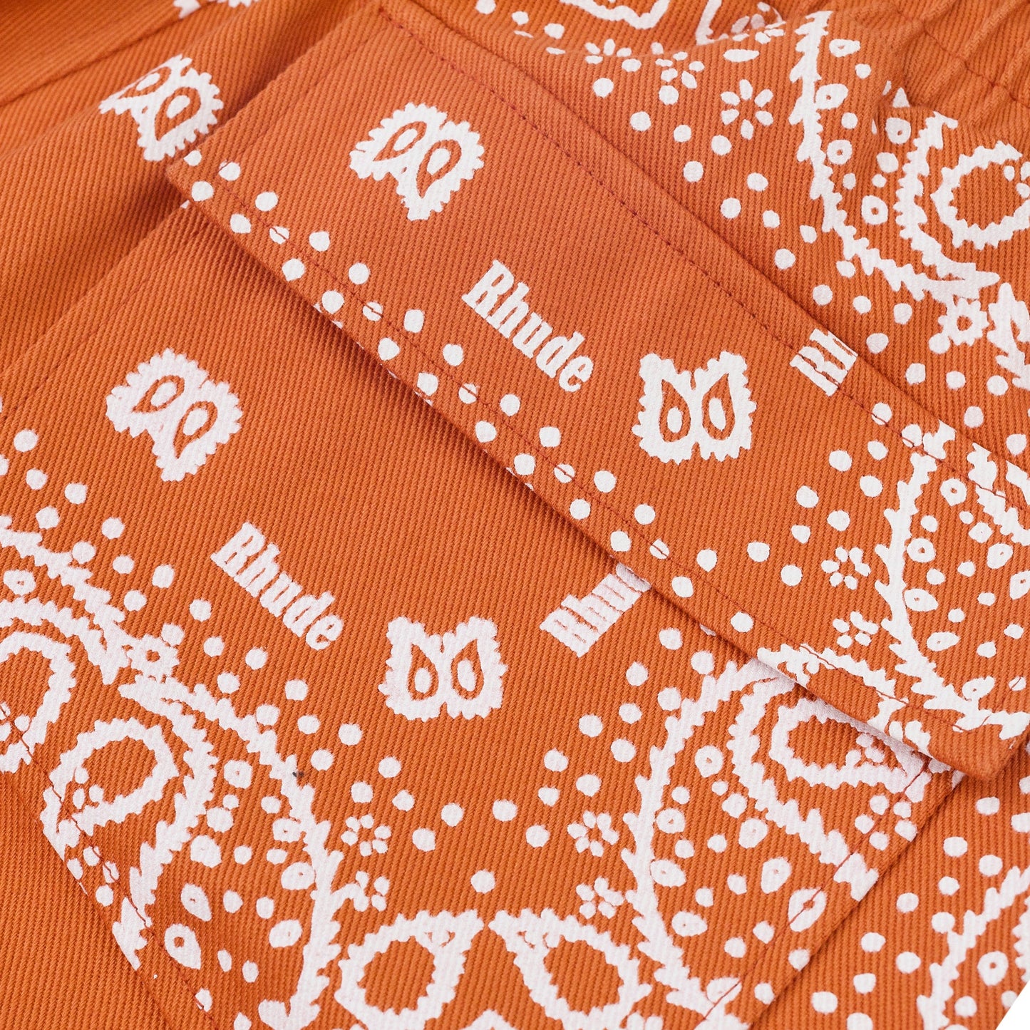 Orange Paisley Shorts