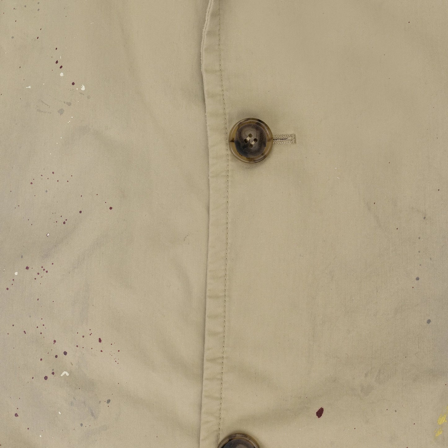 Beige Paint Splatter Trench Coat Beige