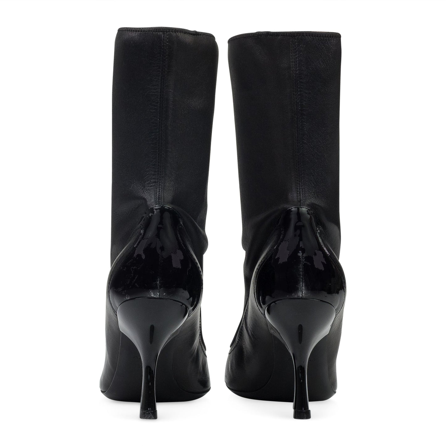 BLACK NAPPA STRETCH POINTED TOE PUMPS