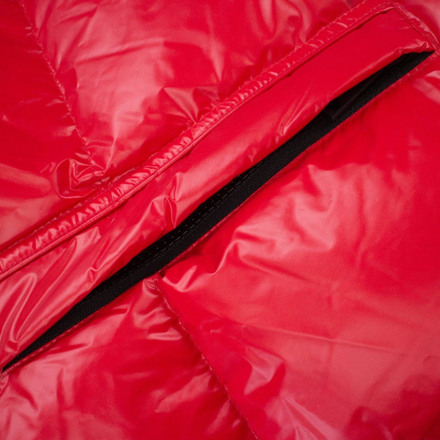 Red Nylon Puffer Jacket