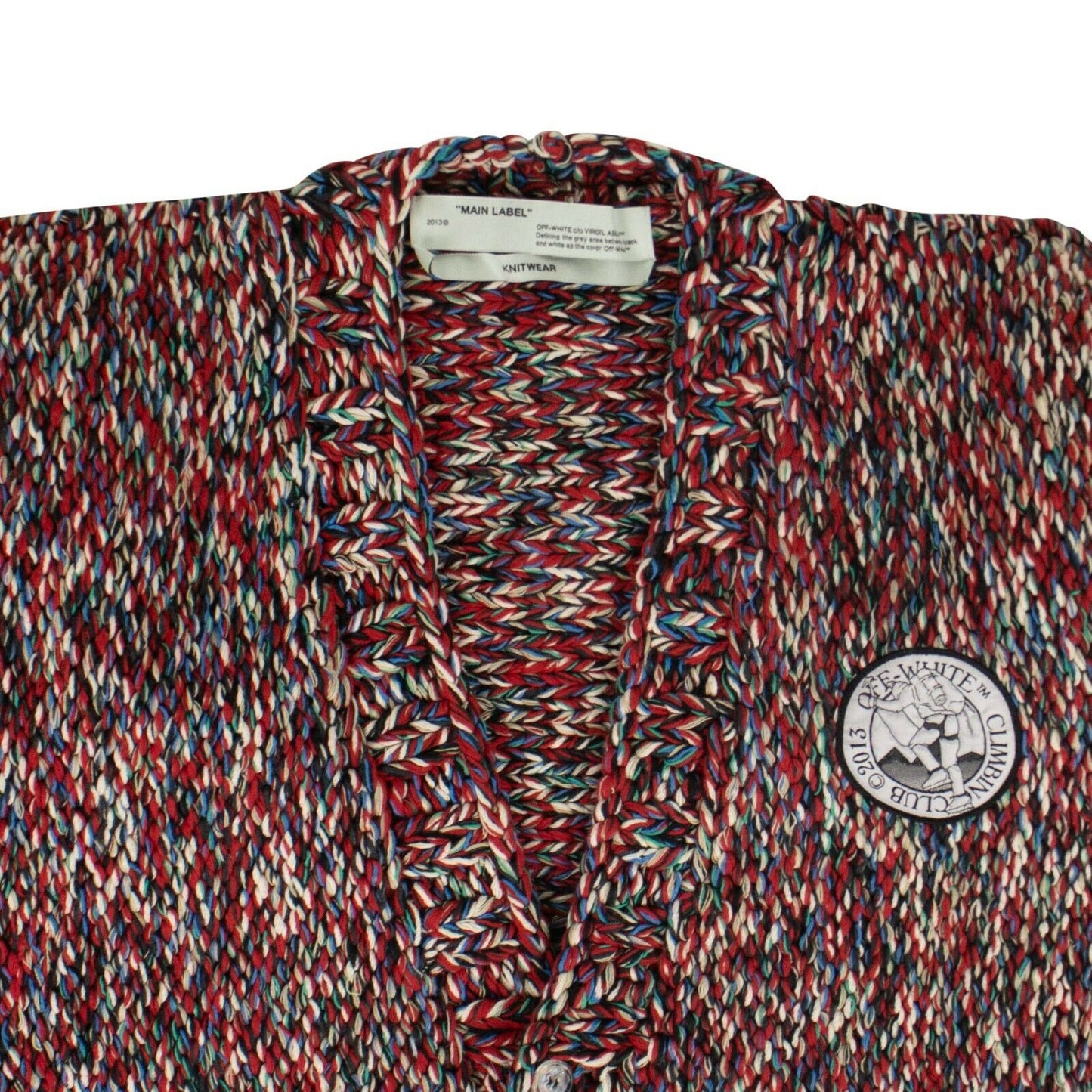 Off White C/O Virgil Abloh Rope Knit Cardigan - Red/Multicolor