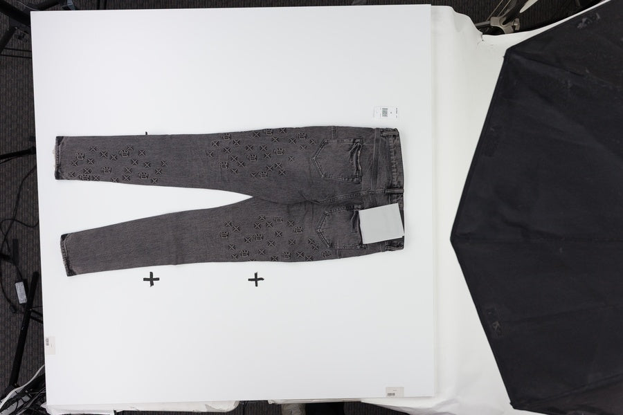 Grey Embossed P001 Denim