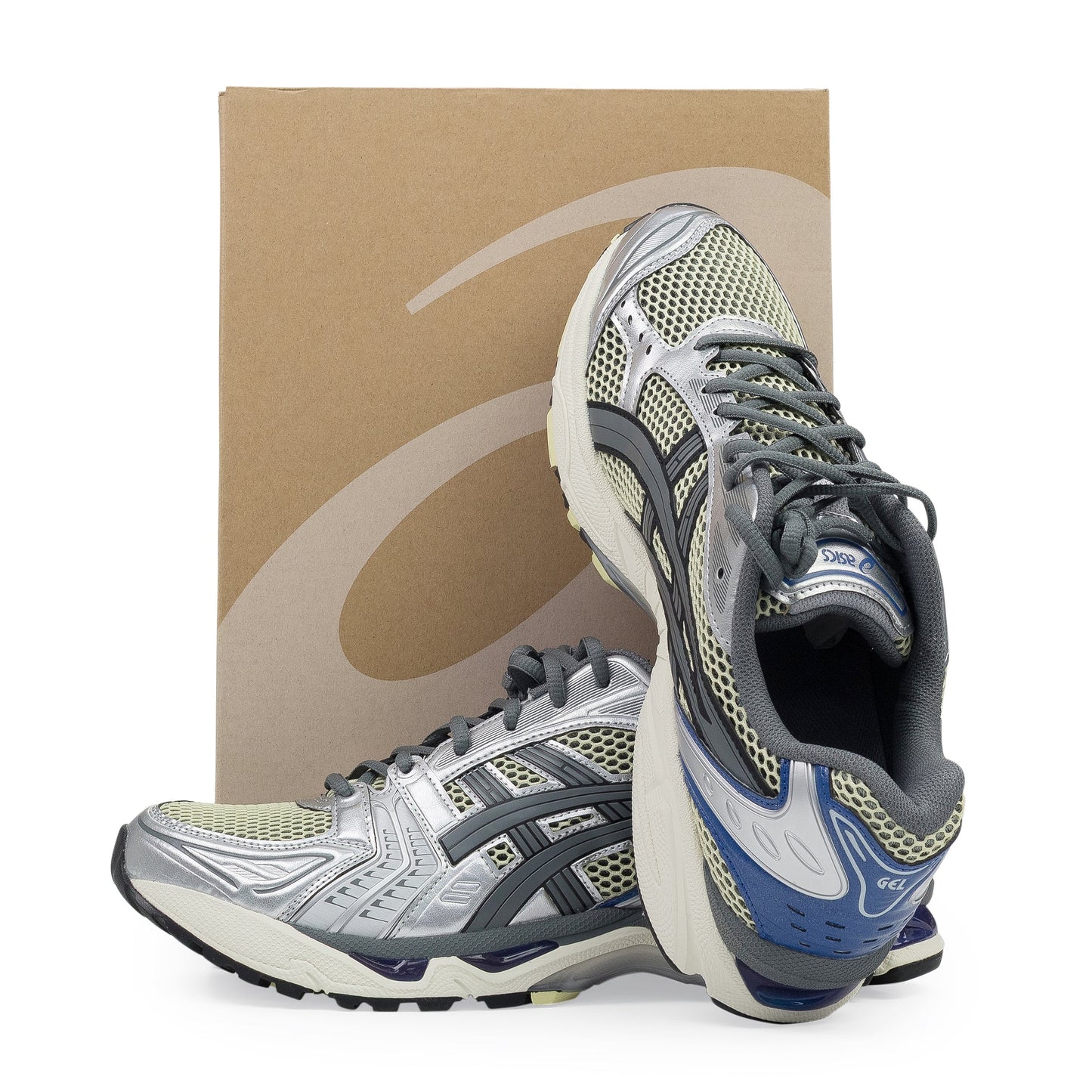 Soft Yellow / Asics Blue Gel-Kayano 14