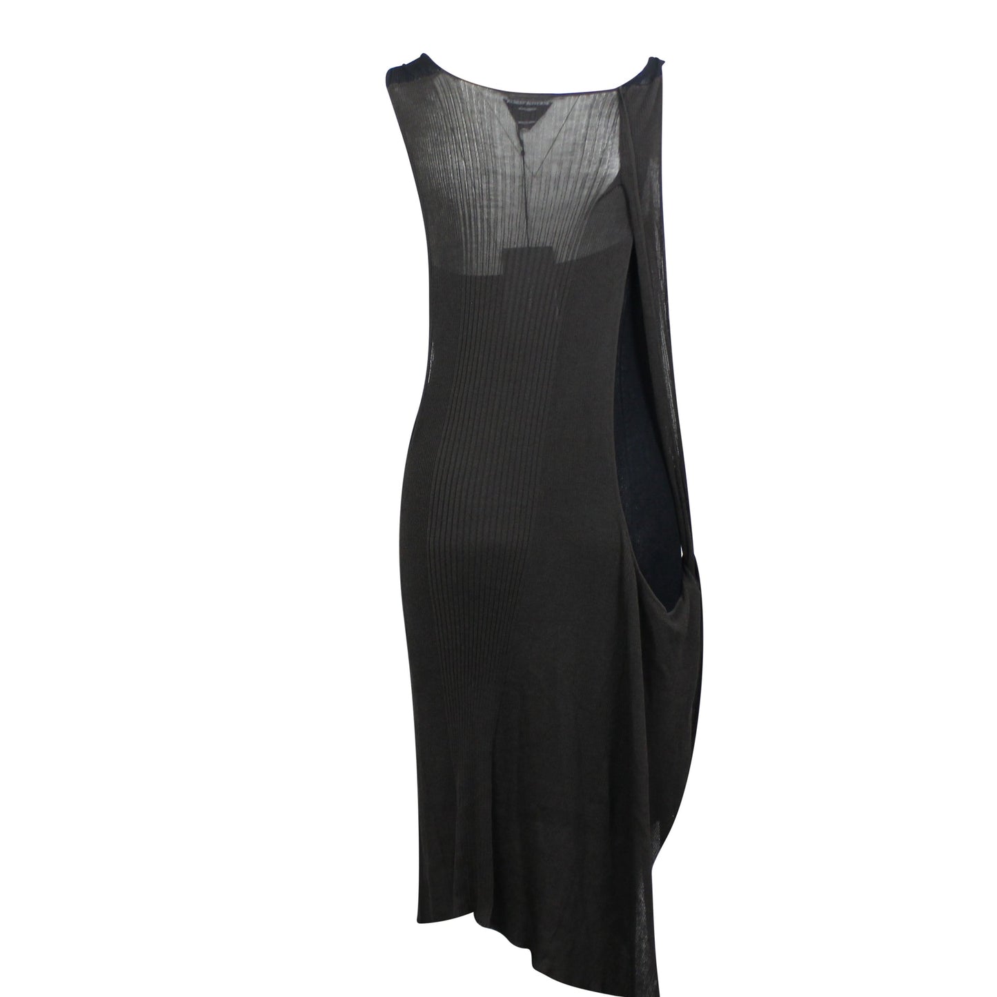 BOTTEGA VENETA Brown & Black Two Tone Rib Sweater Dress